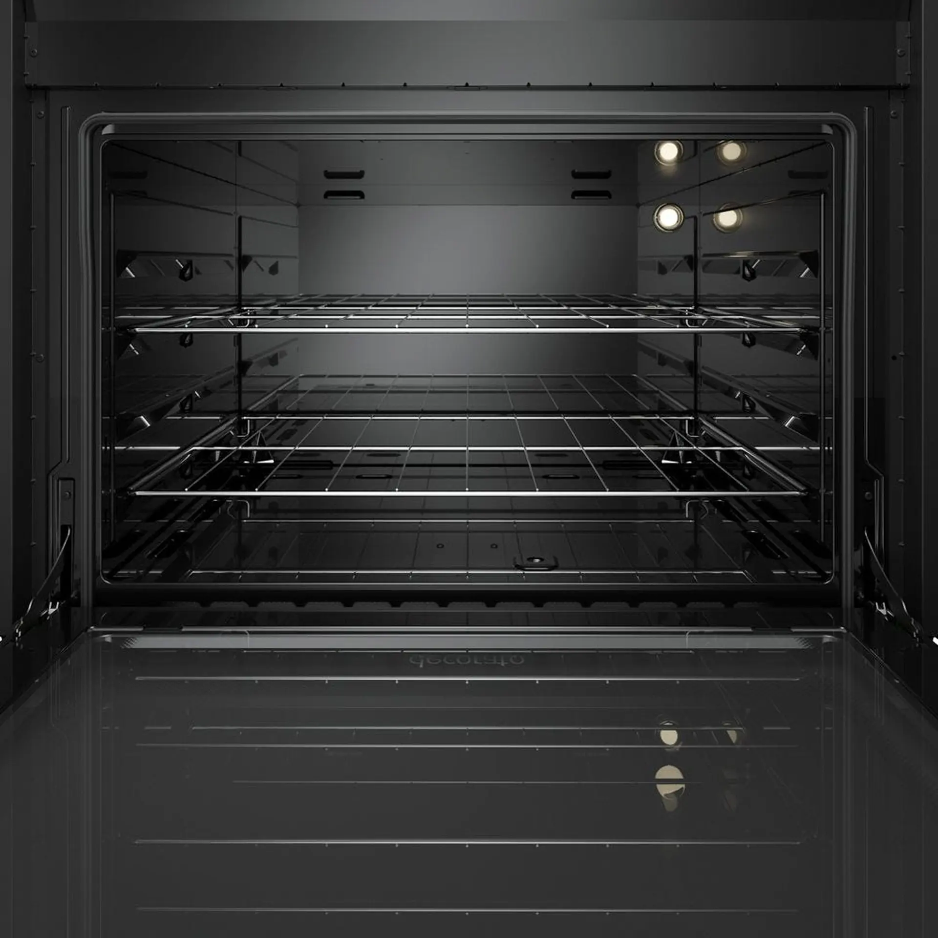 Fogão Mueller 5 Bocas Decorato G3 Automático Mesa de Inox Tripla Chama - Preto E Branco
