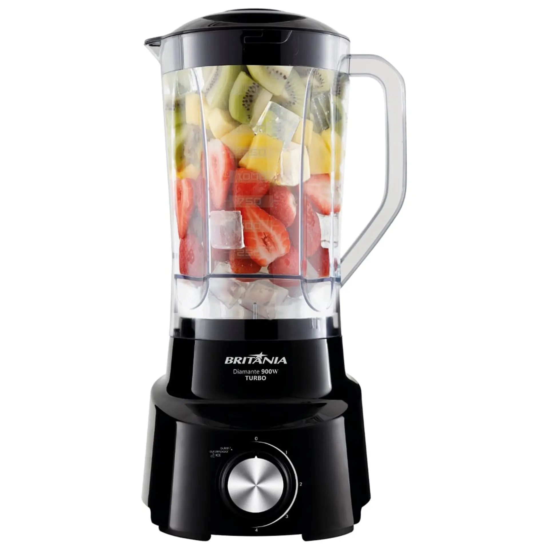 Liquidificador Britânia Diamante 800 4 Velocidades 2,6L 1050W com Filtro - Preto - 110 Volts