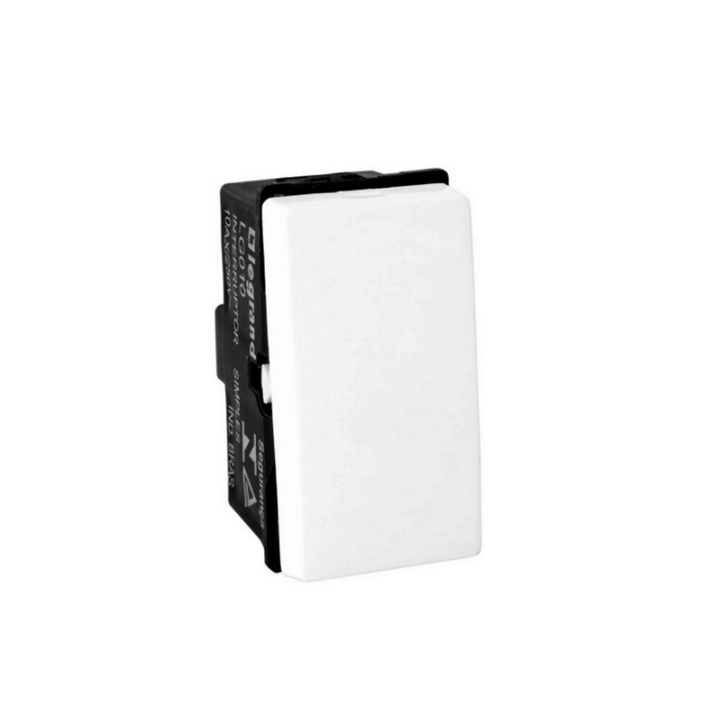Interruptor 1 Simples Módulo 10A Pial PoP I Legrand  Branco - LG010