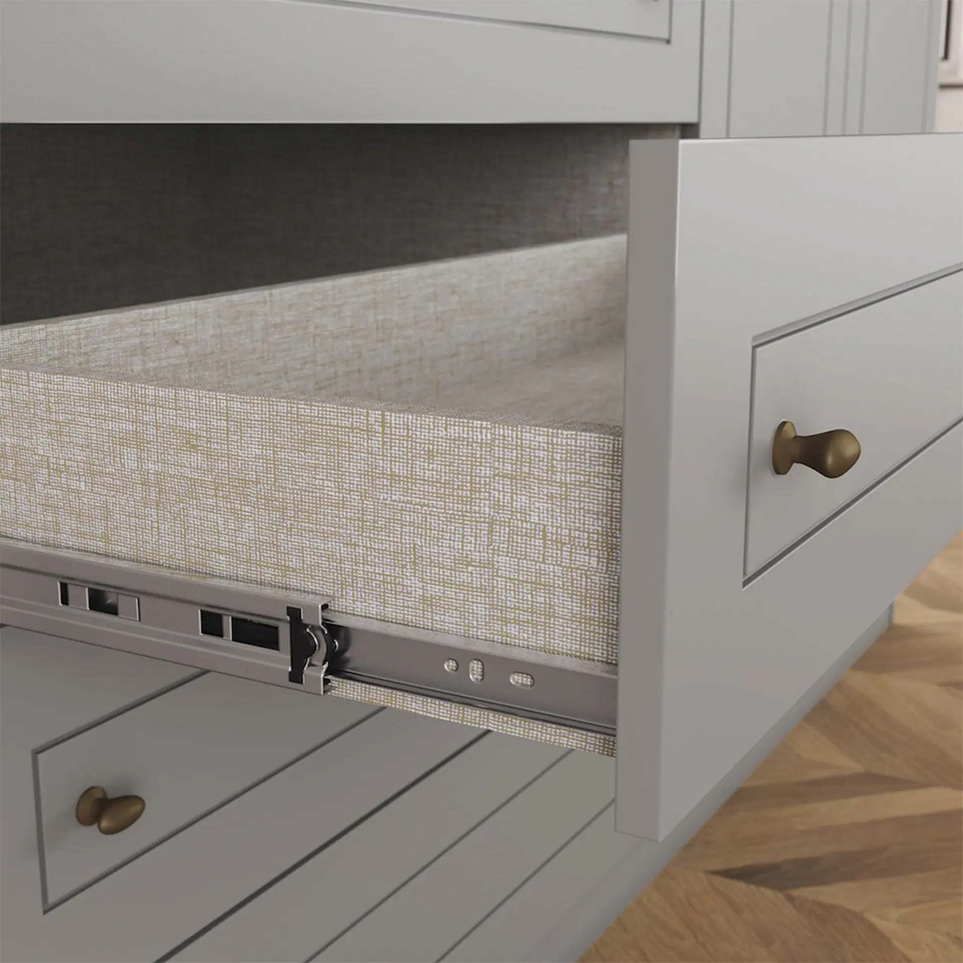Guarda-Roupa Casal 6 Portas Bater 4 Gavetas Americano Henn Roupeiro - Cinza