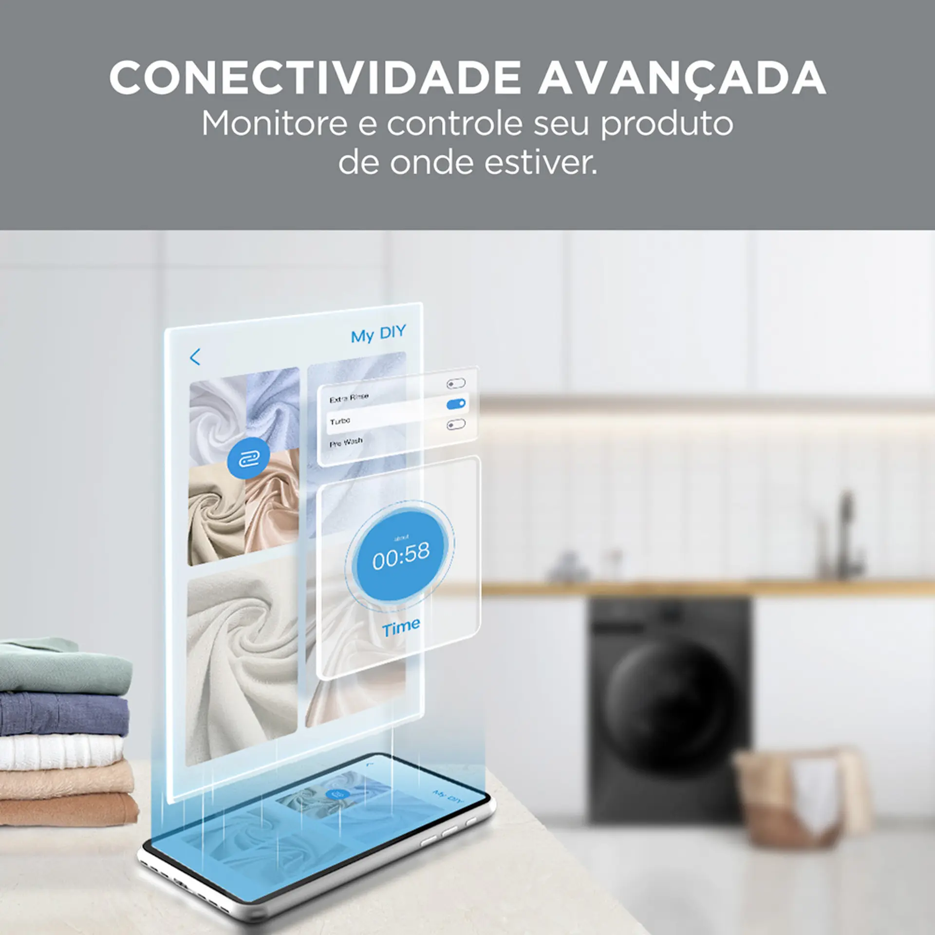 Lava e Seca Midea Slim HealthGuard 11kg MF201D110WB/GK-0 - Titanium - 110 Volts