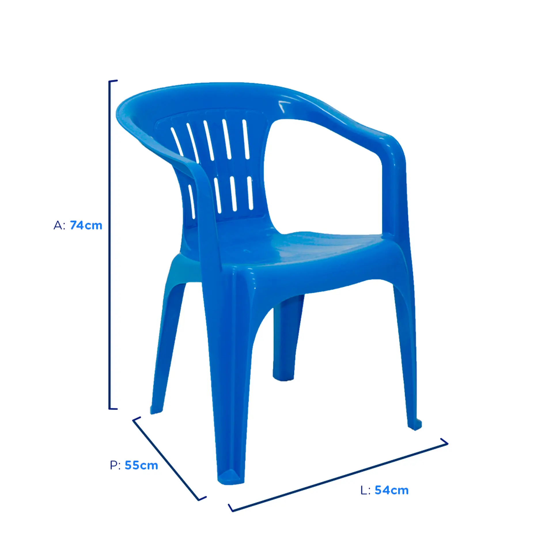 Cadeira Poltrona de Plástico Atalaia Tramontina até 120Kg - Azul