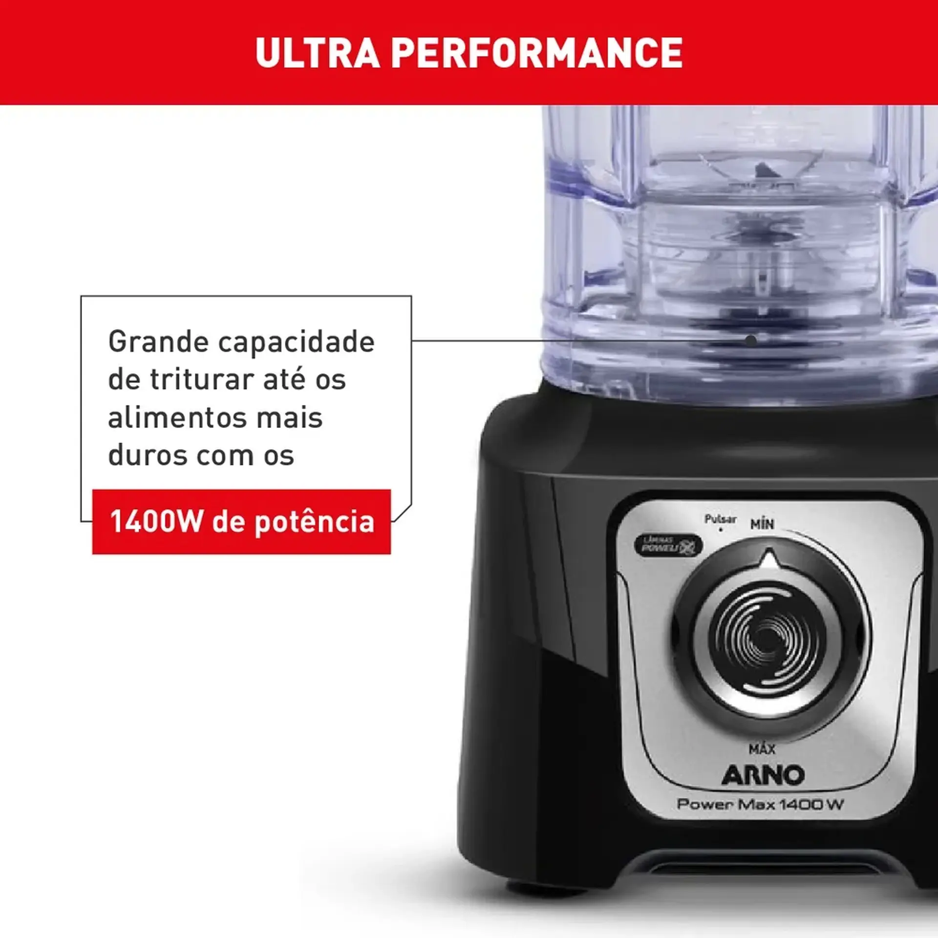 Liquidificador Arno PowerMax 1400W 15 Velocidades LN - Preto - 220 Volts