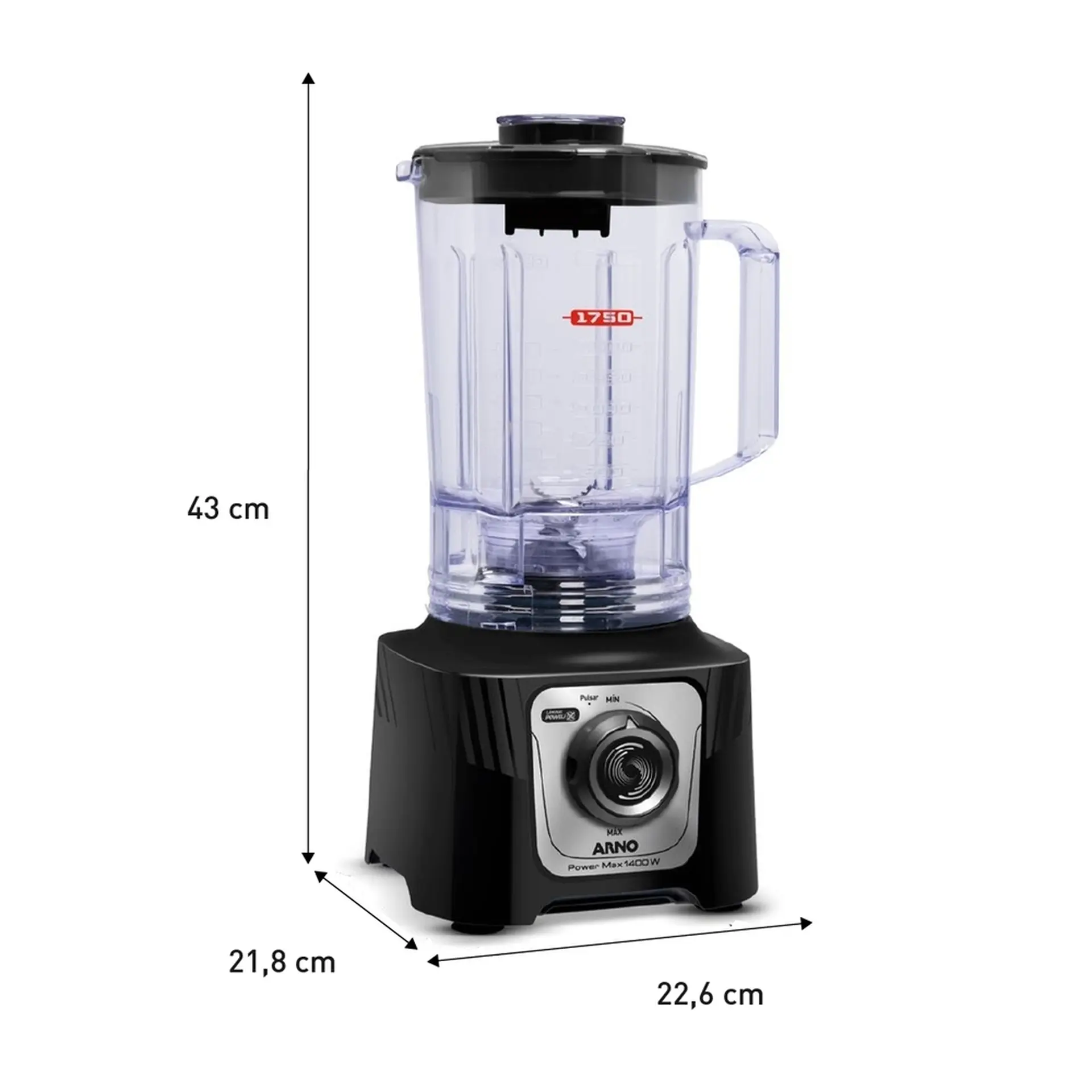 Liquidificador Arno PowerMax 1400W 15 Velocidades LN - Preto - 220 Volts