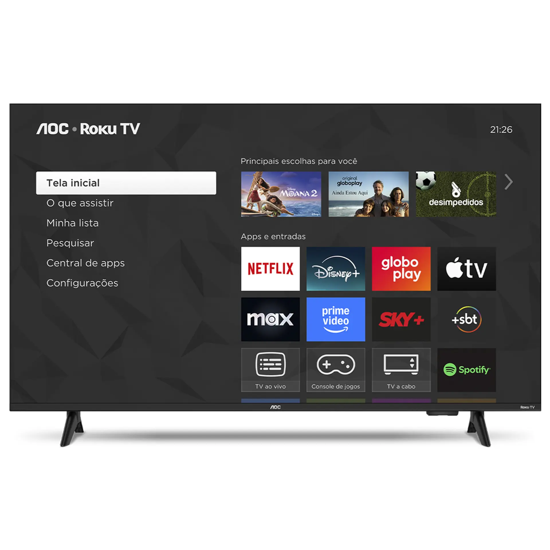 Smart TV AOC LED 43" Full HD Wi-Fi Roku TV Sem bordas 43S5155/78G