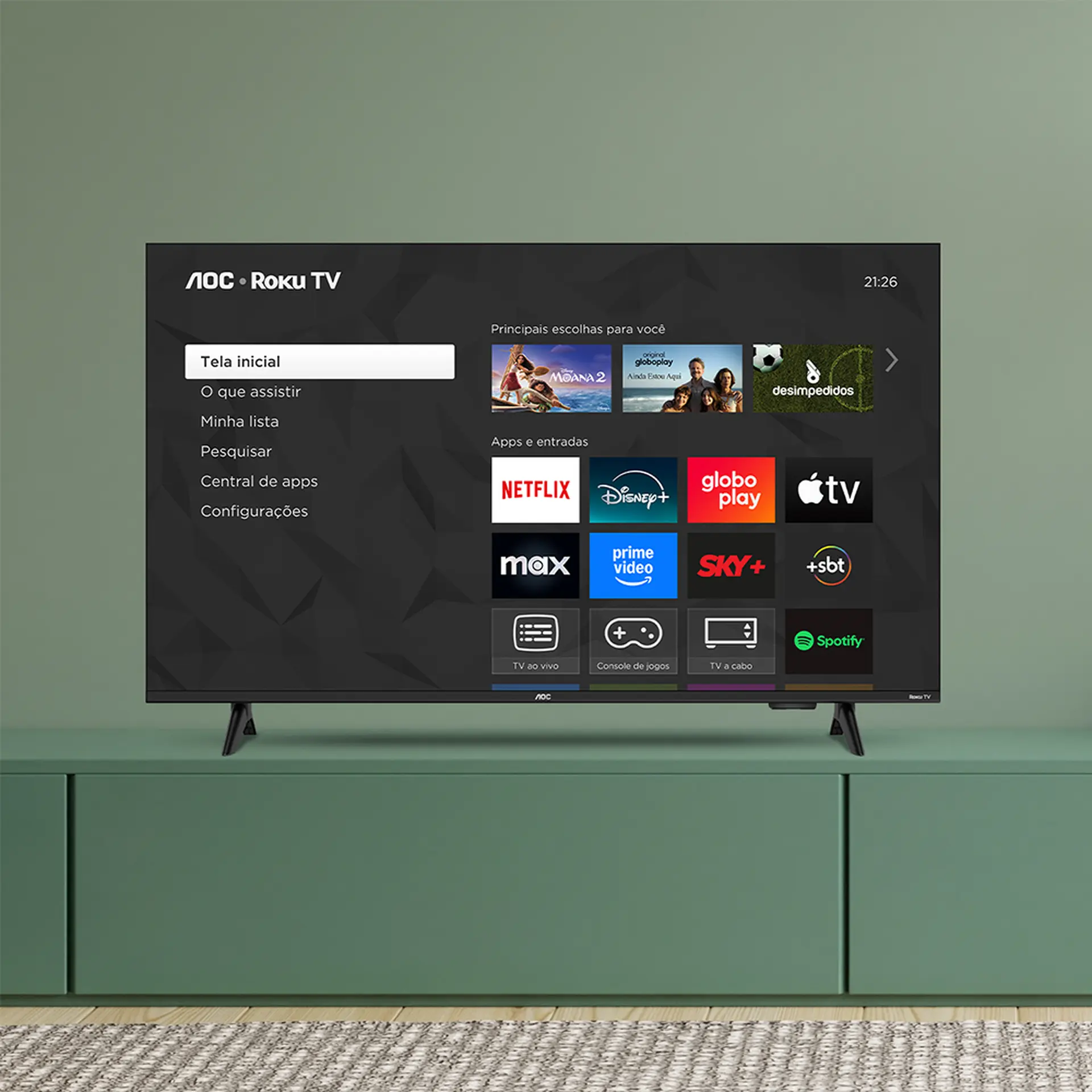 Smart TV AOC LED 43" Full HD Wi-Fi Roku TV Sem bordas 43S5155/78G