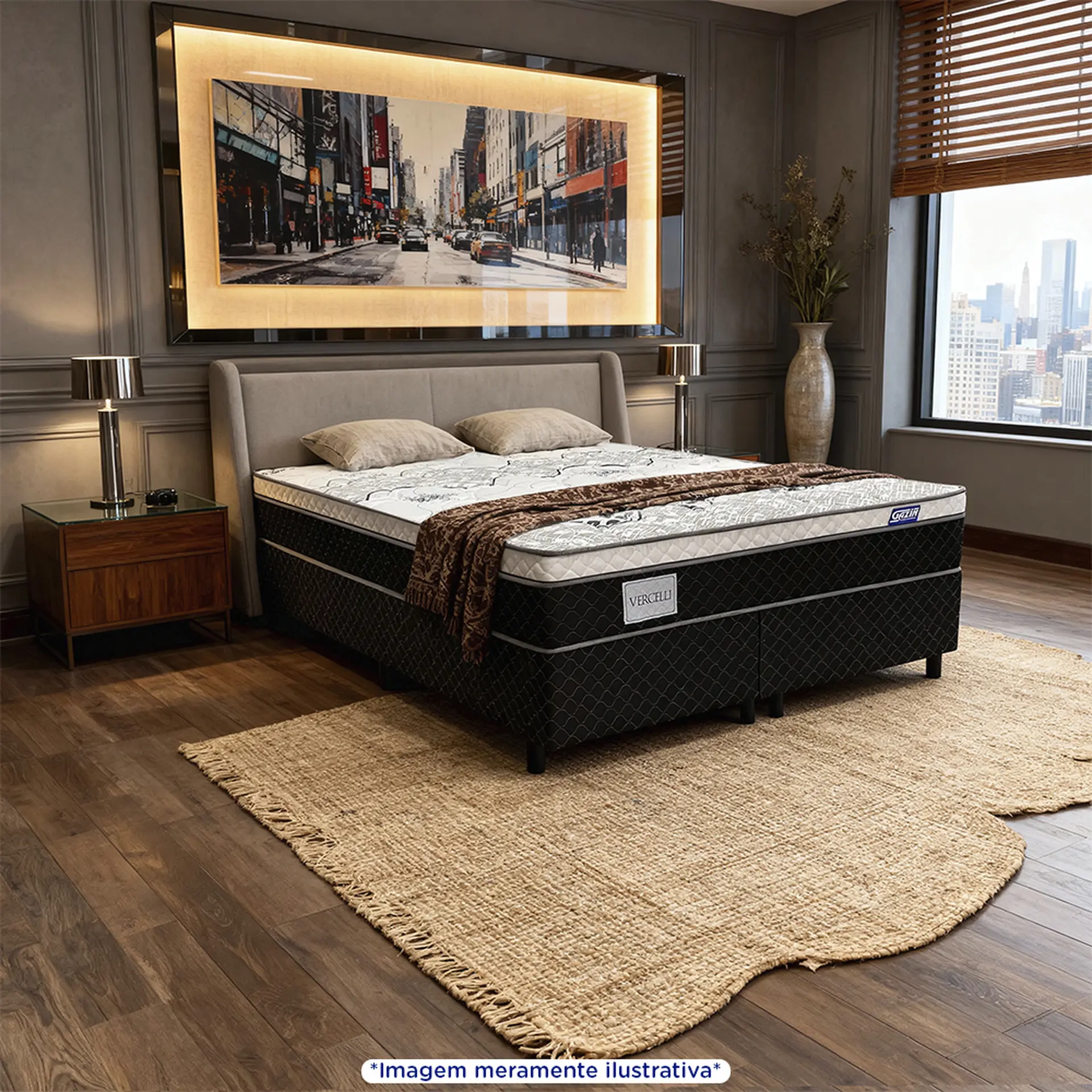 Colchão Cama Box Gazin Molas BlueWave Queen Size Vercelli 158x198