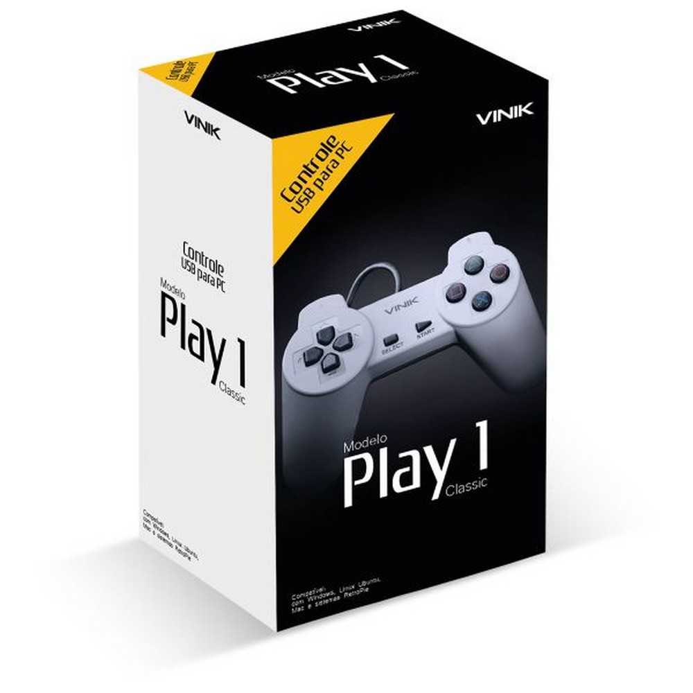 Controle para PC 14 Botões USB Play 1 Vinik 107484