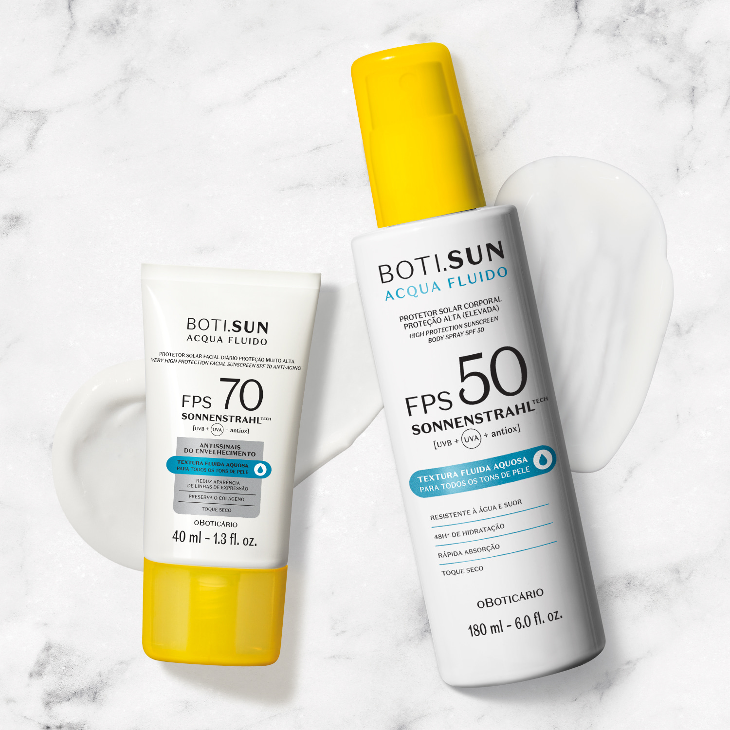 Combo Boti.Sun: Spray Protetor Solar FPS 50 180ml + Protetor Solar Facial FPS 70 40ml