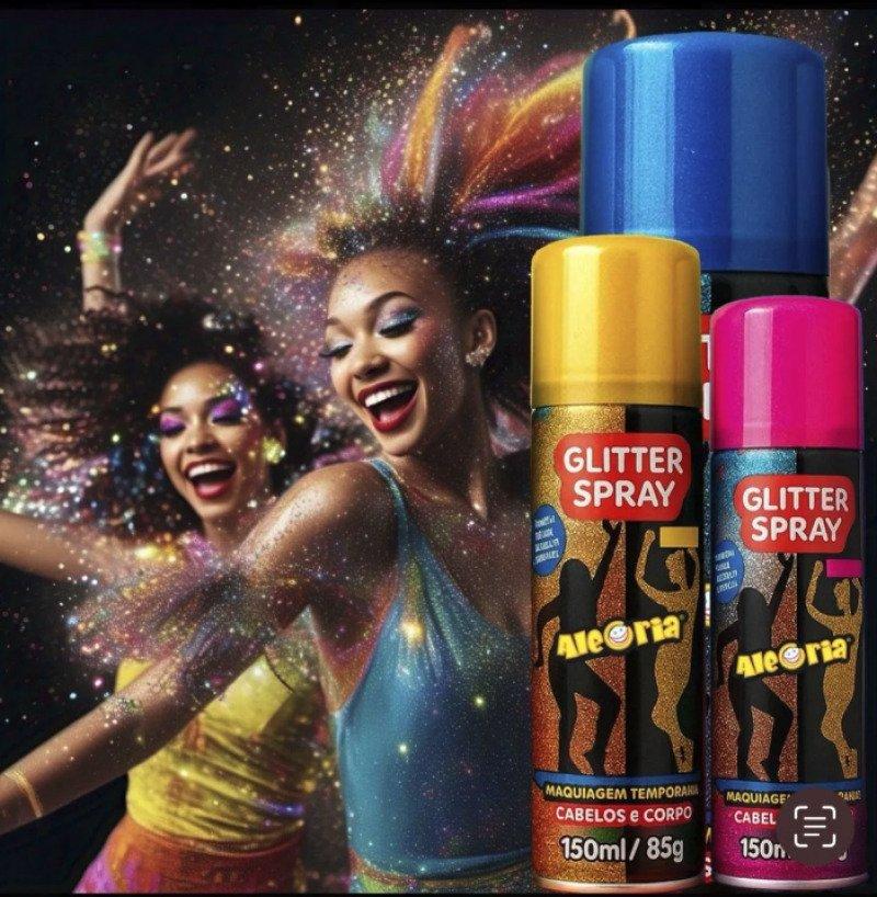 Glitter Spray Cabelo e Corporal 150 ml Da Alegria Carnaval Azul