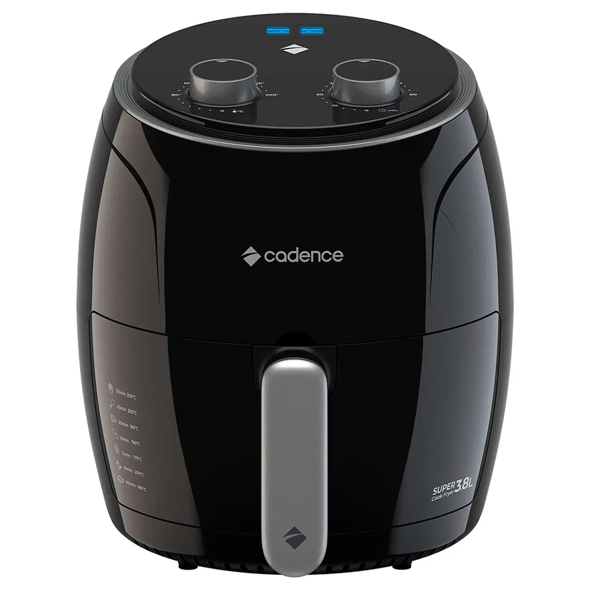Fritadeira Elétrica Air Fryer Cadence Super Cook FRT410 3,8L 1300W com Timer - Preto - 220 Volts