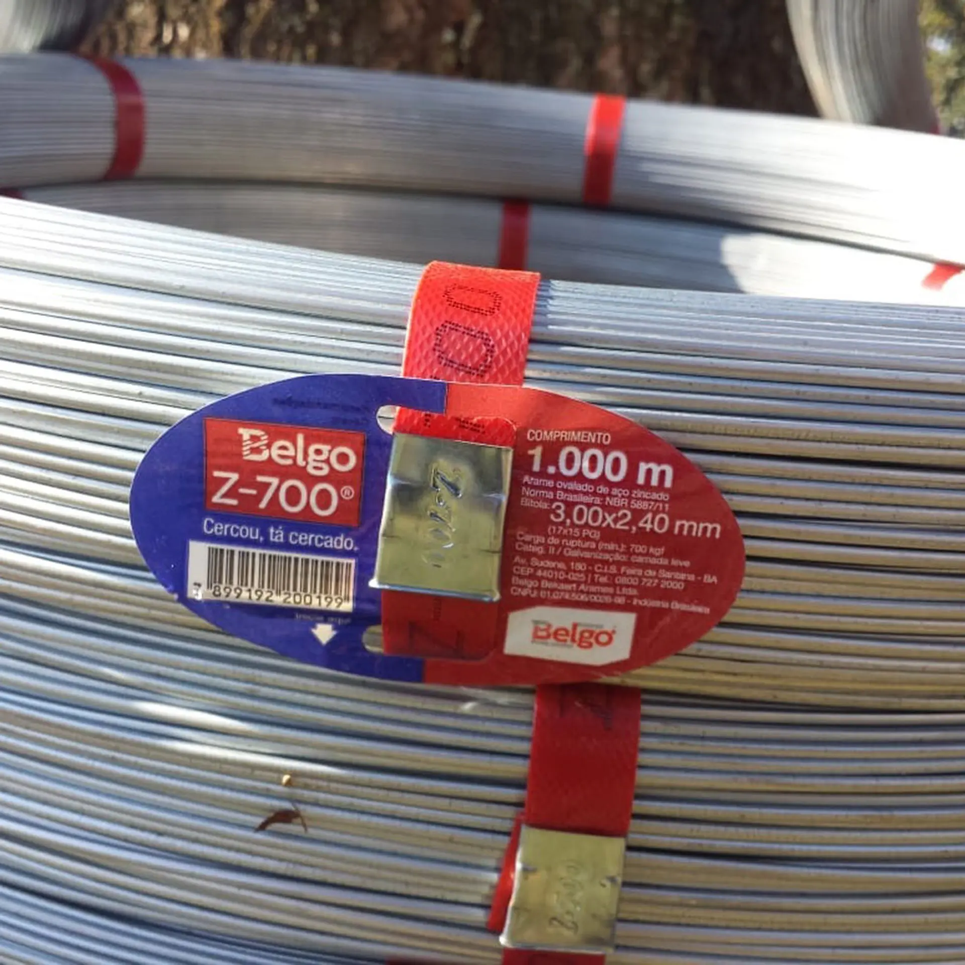 Arame Liso para Cerca de Aço Zincado Ovalado Belgo 1000m 15x17 Z-700