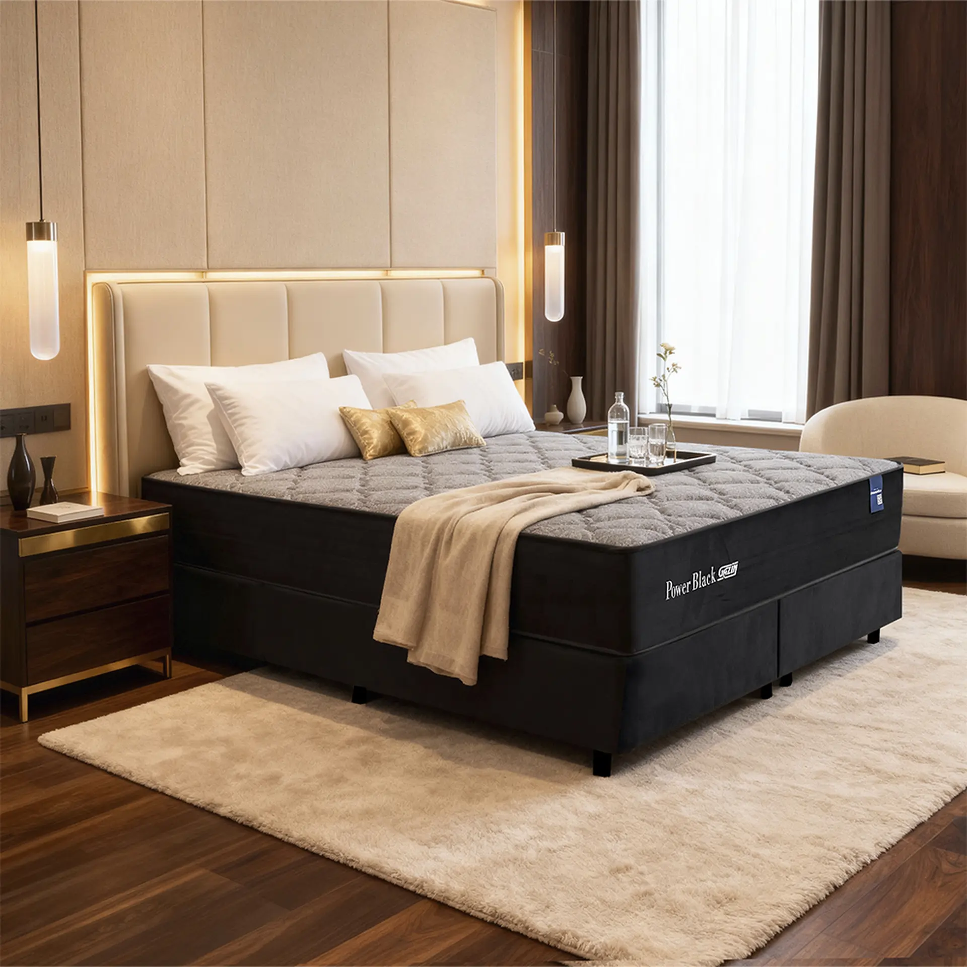 Colchão Cama Box Gazin Molas PowerBlue King Size Power Black 203x193 - Preto