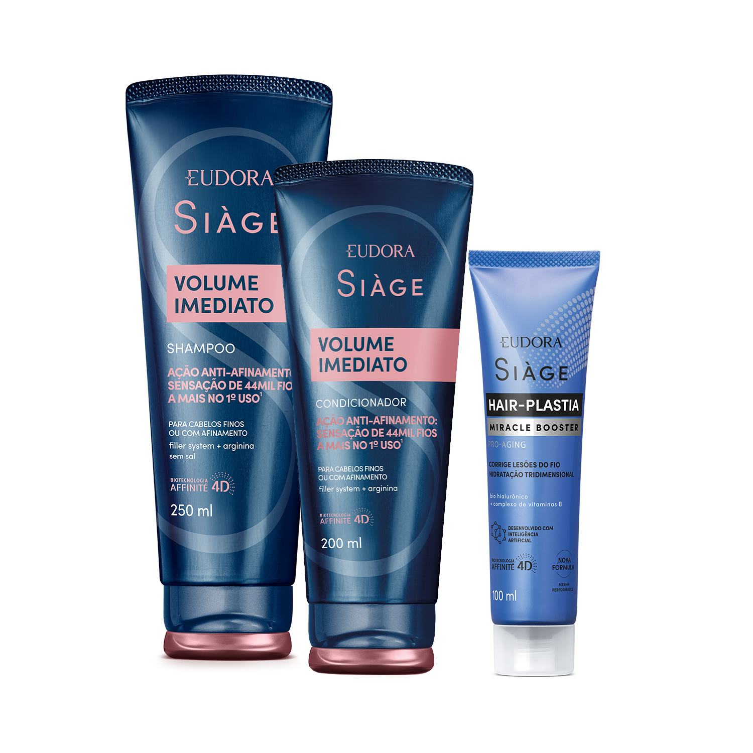 Combo Shampoo Volume Imediato 250ml + Condicionador 200ml + Booster 100ml