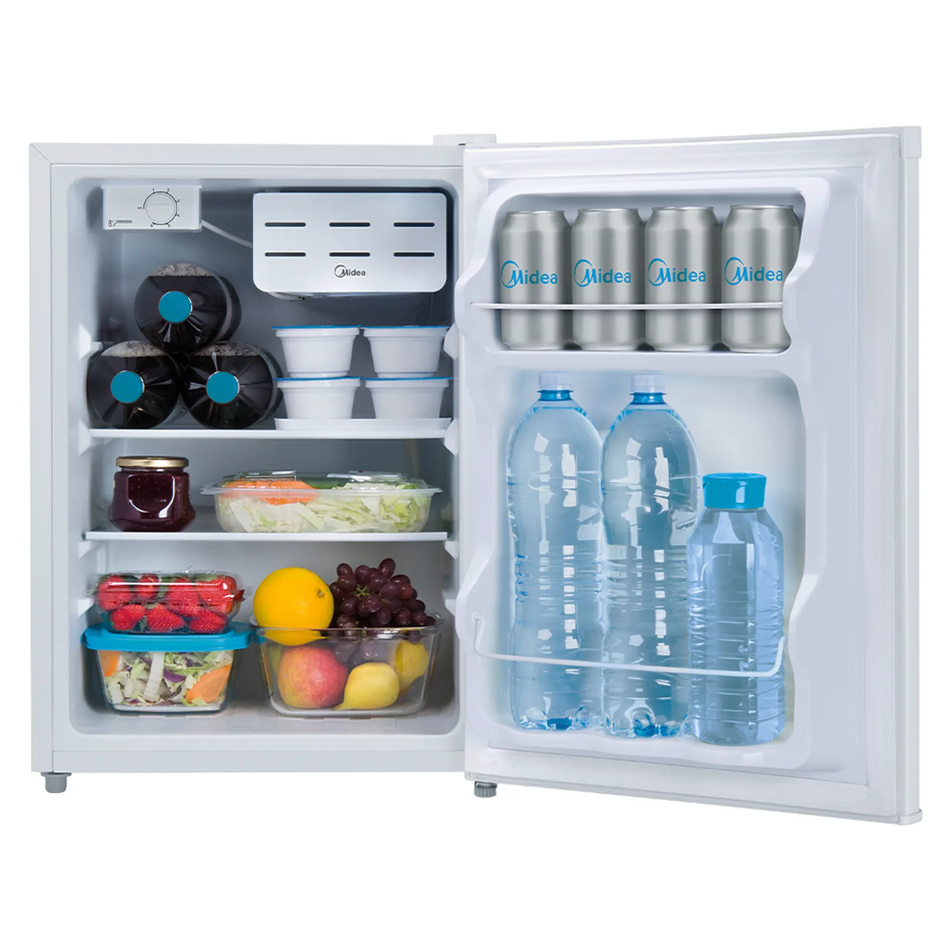 Frigobar Midea 67L 1 Porta Degelo Manual Prateleiras de Vidro MDRD108FGA01 - Branco - 110 Volts