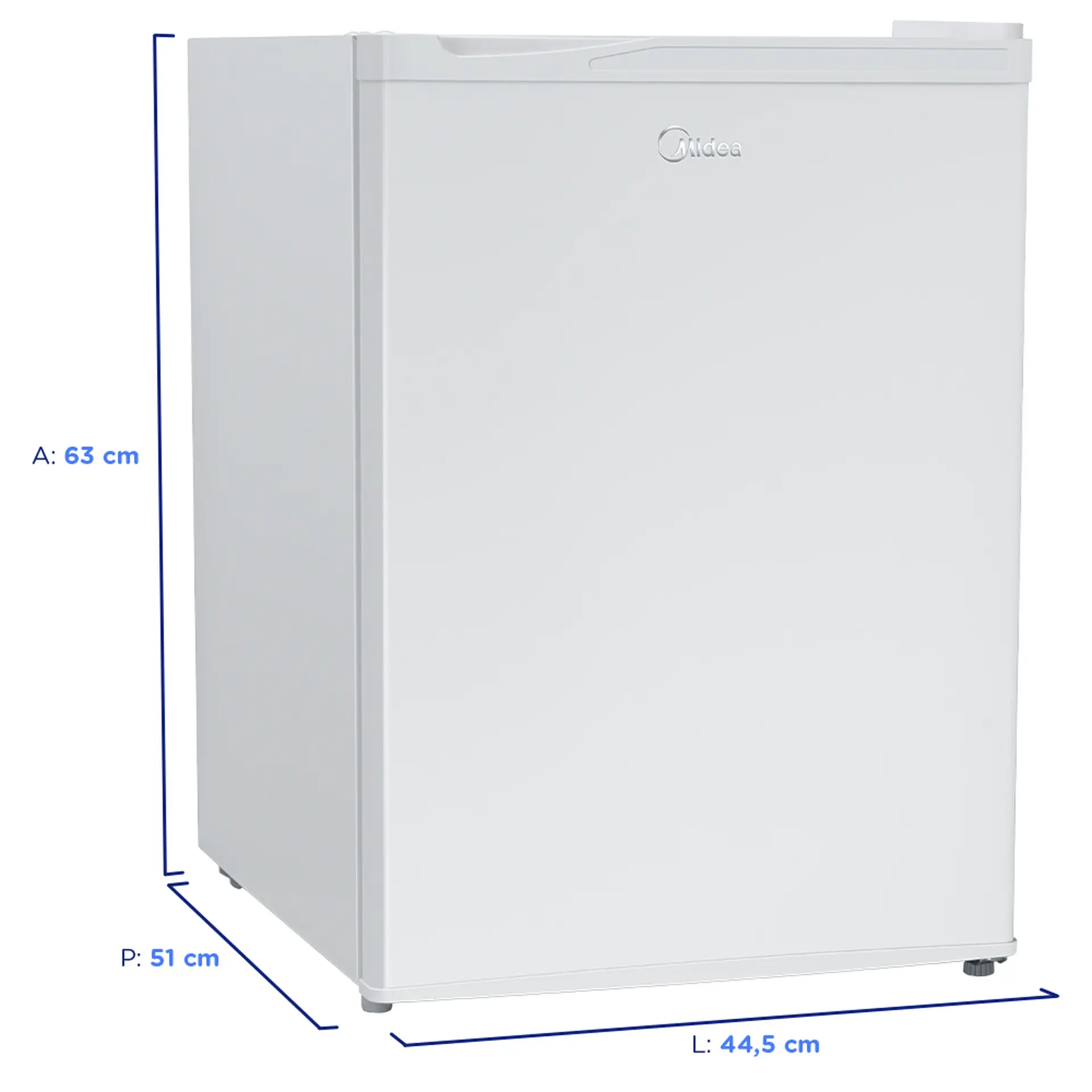 Frigobar Midea 67L 1 Porta Degelo Manual Prateleiras de Vidro MDRD108FGA01 - Branco - 110 Volts