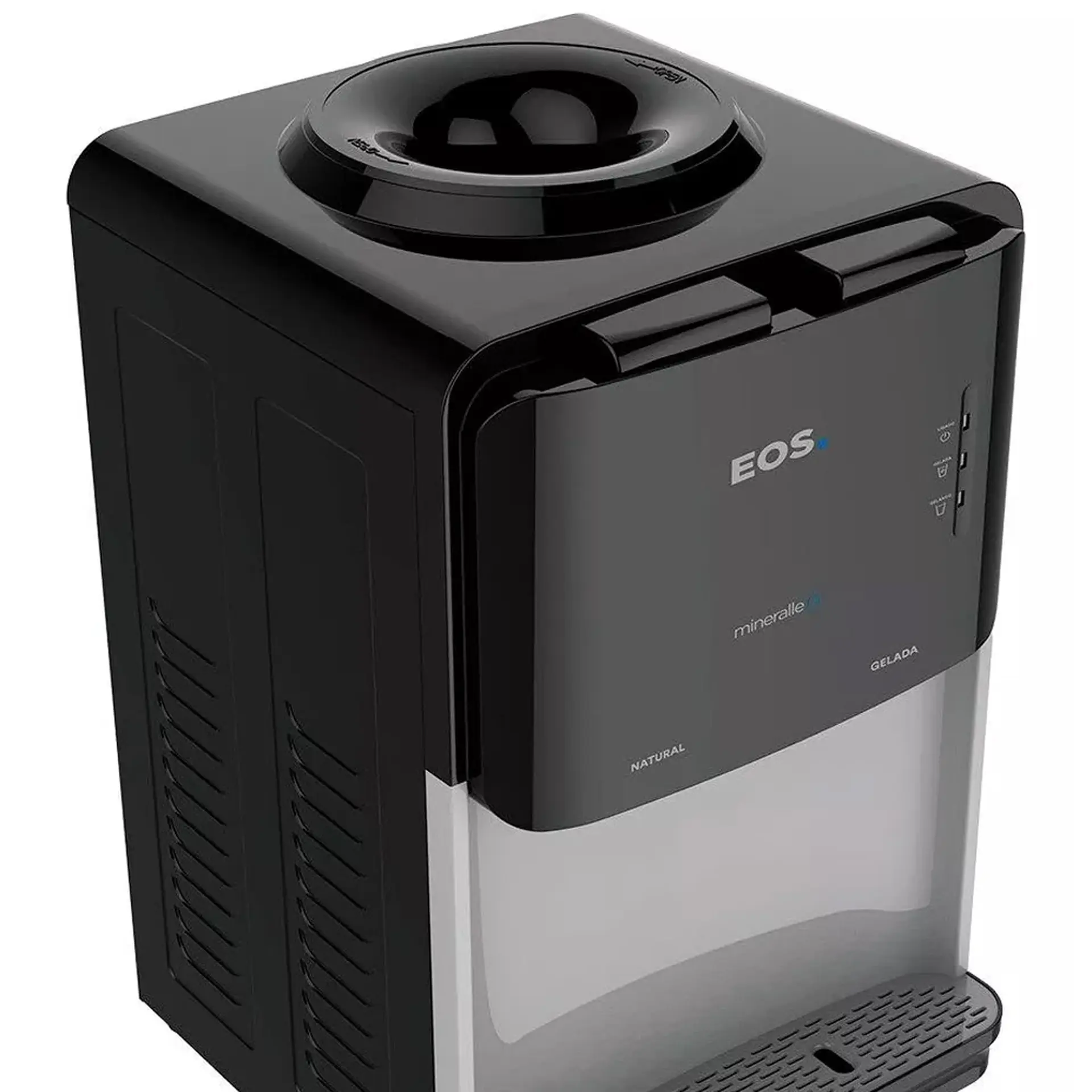 Bebedouro de Água de Mesa para Garrafão de 10 e 20L EOS Mineralle - Preto - 110 Volts