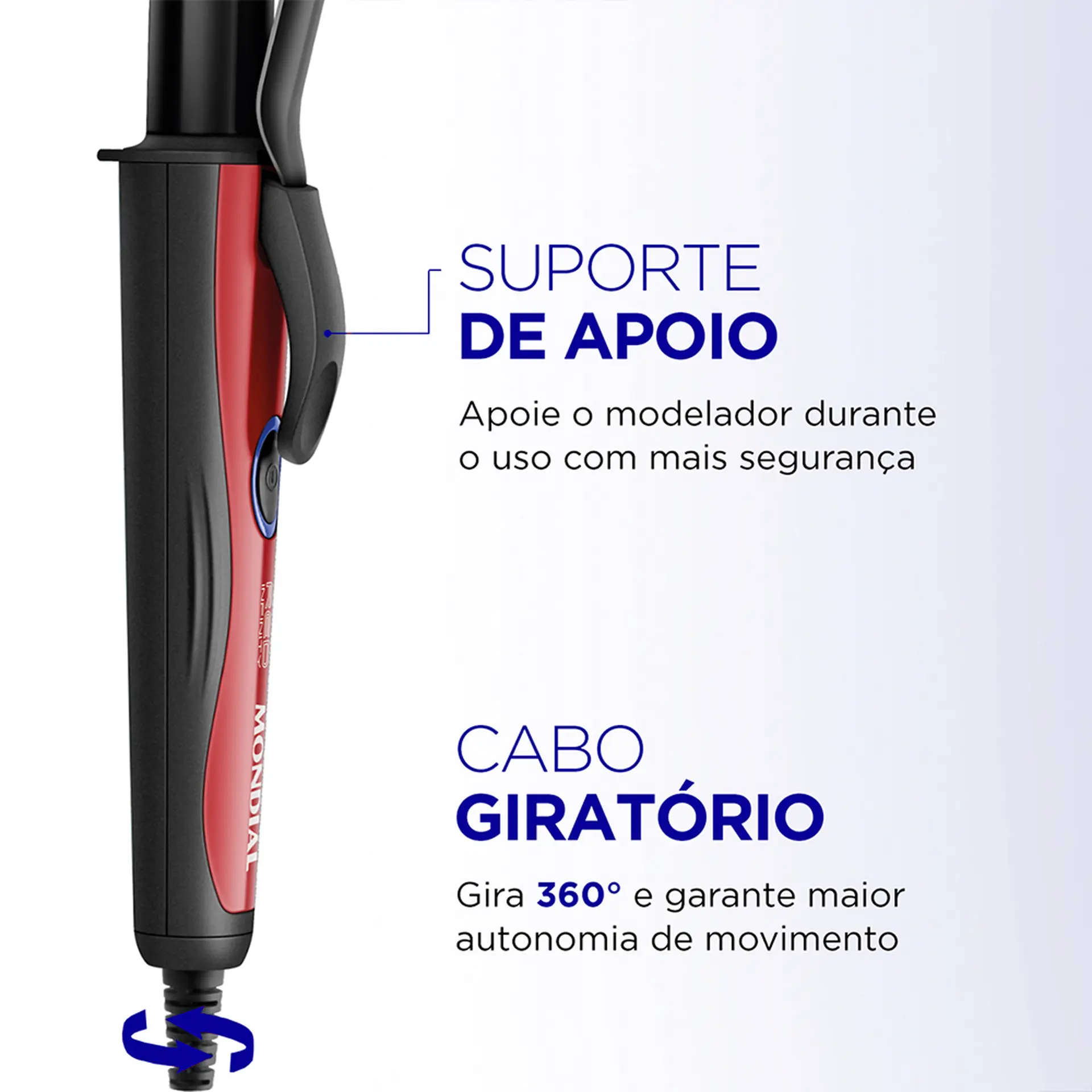 Modelador de Cachos Mondial Cerâmica Red Infinity EM-12 55W 210ºC - Preto/Vermelho - Bivolt