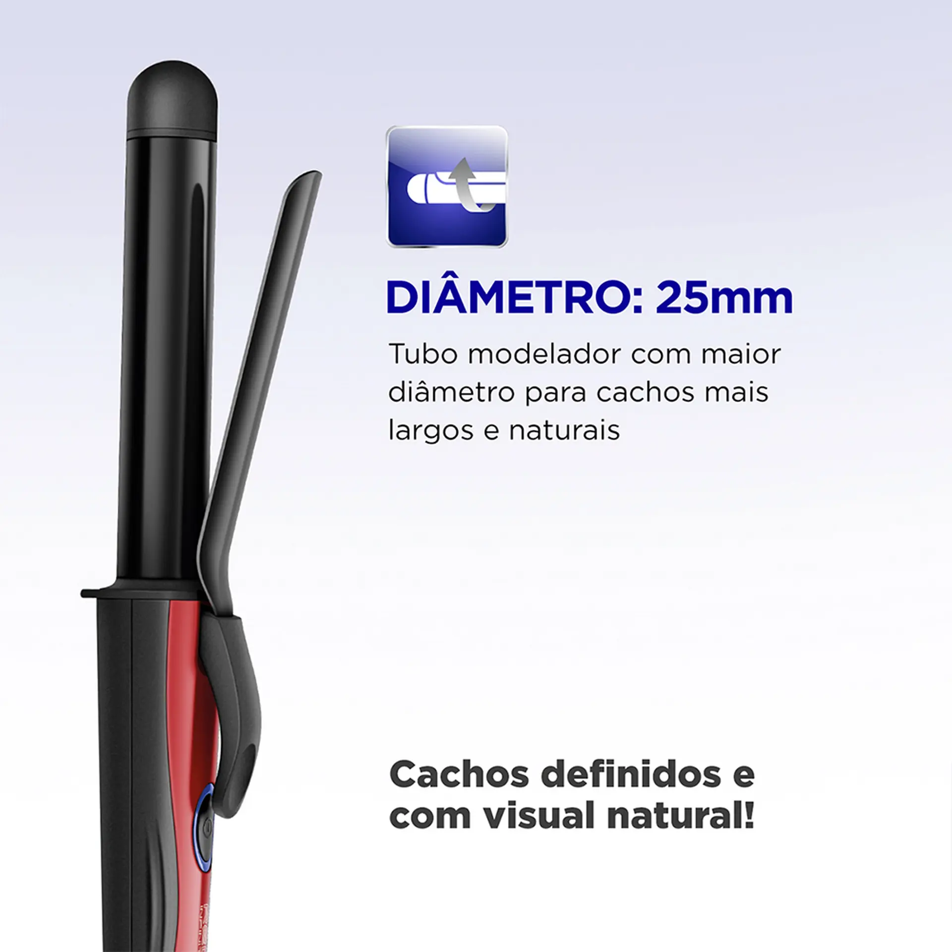Modelador de Cachos Mondial Cerâmica Red Infinity EM-12 55W 210ºC - Preto/Vermelho - Bivolt