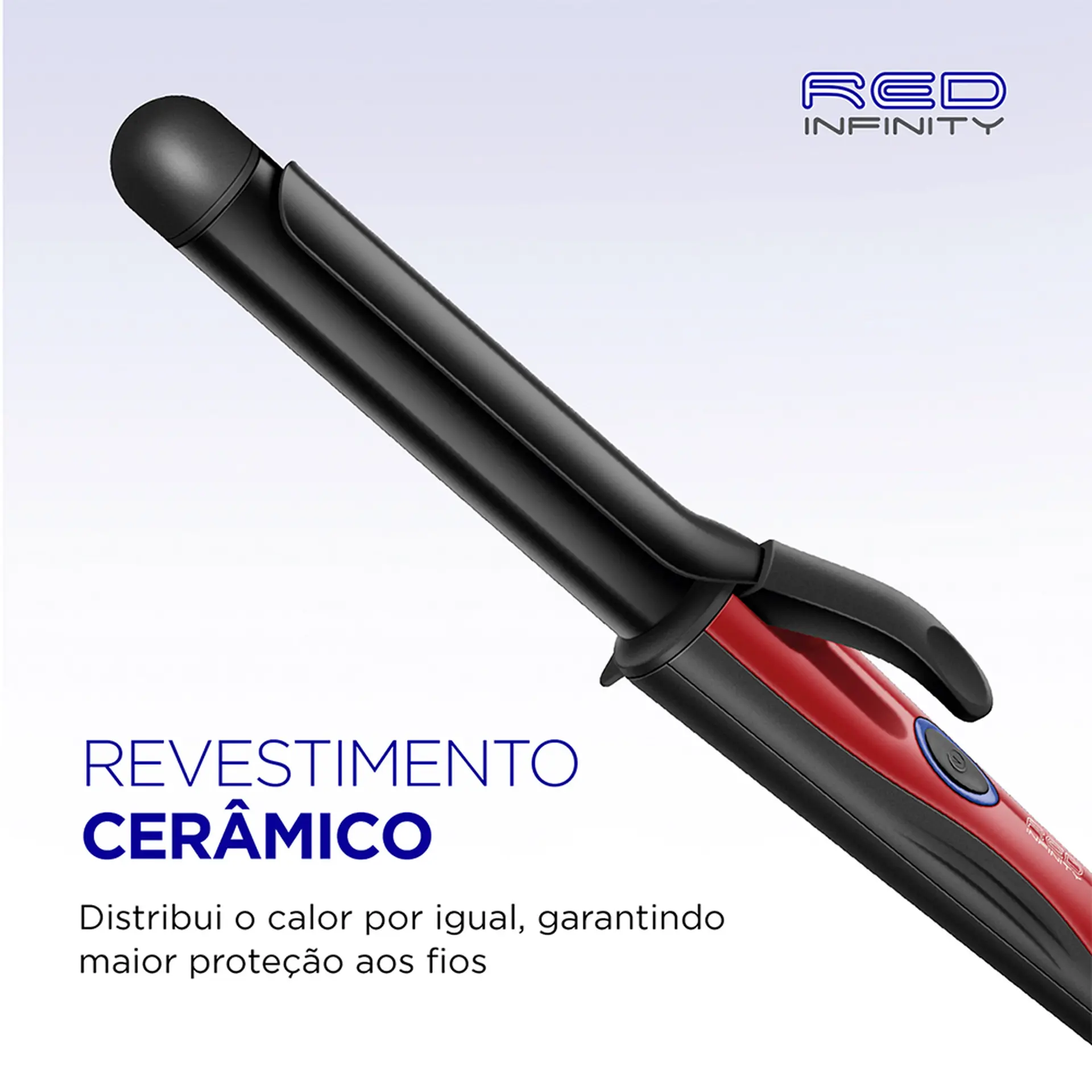 Modelador de Cachos Mondial Cerâmica Red Infinity EM-12 55W 210ºC - Preto/Vermelho - Bivolt