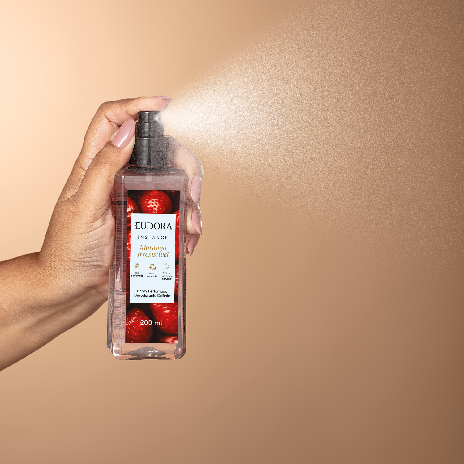 Spray Perfumado Desodorante Colônia Instance Morango Irresistível 200ml