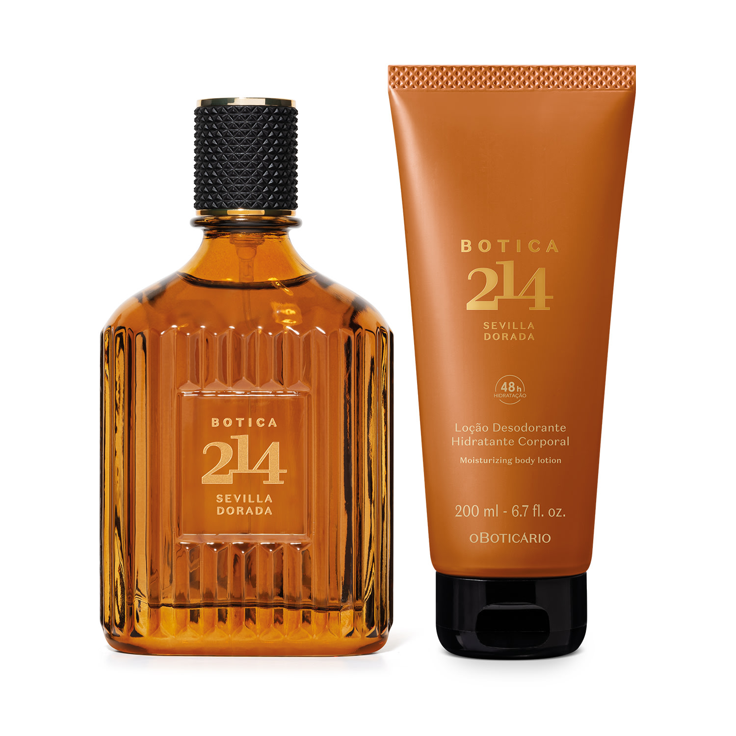 Combo Botica 214 Sevilla Dorada: Eau de Parfum Fougére Aromático 90ml + Loção Corporal 200ml
