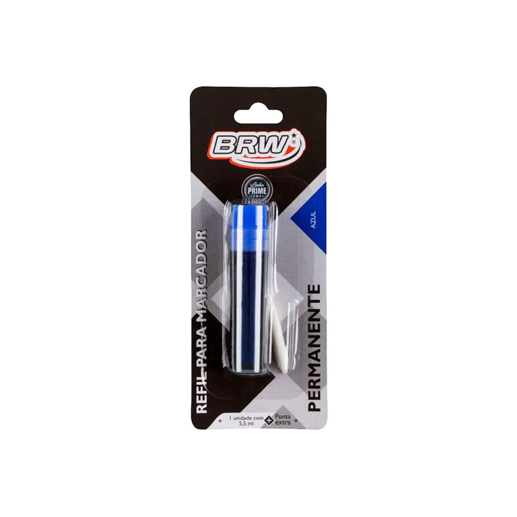 Refil para Caneta Marcador Quadro Branco 5,5ml Unitário Azul - BRW - RM1001