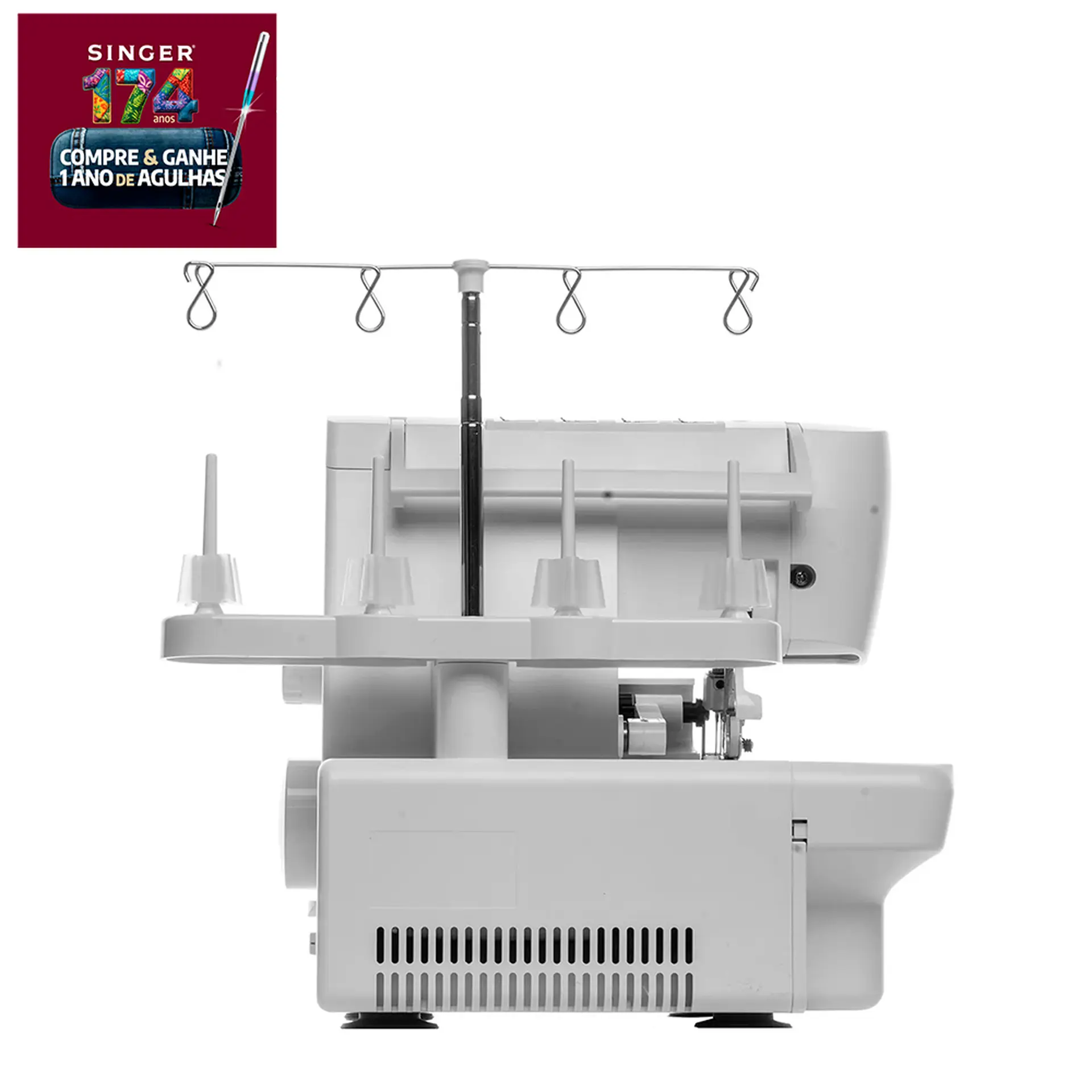 Máquina de Costura Singer Overloque S0105 com Iluminação de LED - Branco - 110 Volts