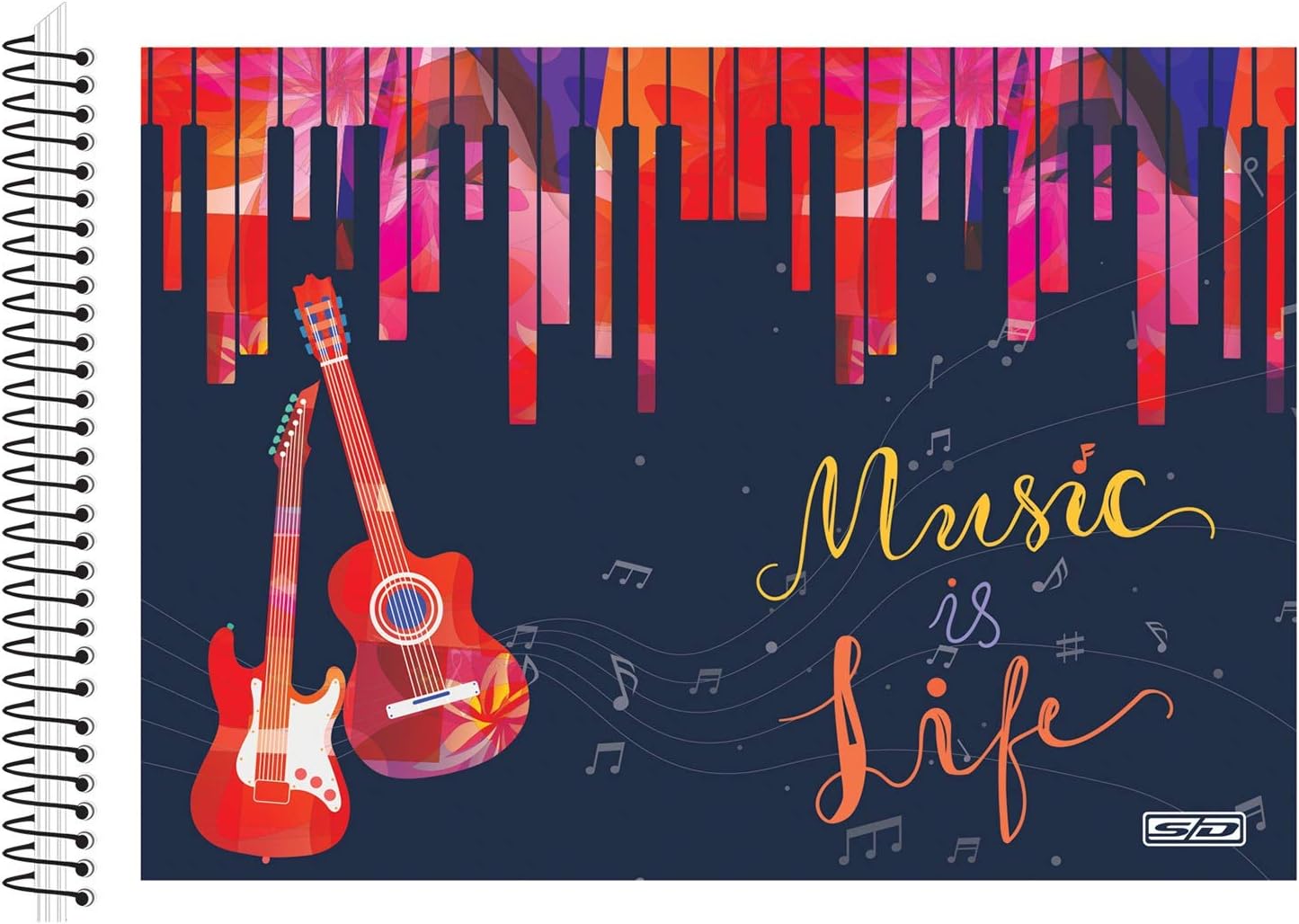 Caderno de Musica São Domingos 1/4 Pequeno 96 Folhas Unidade Sortido