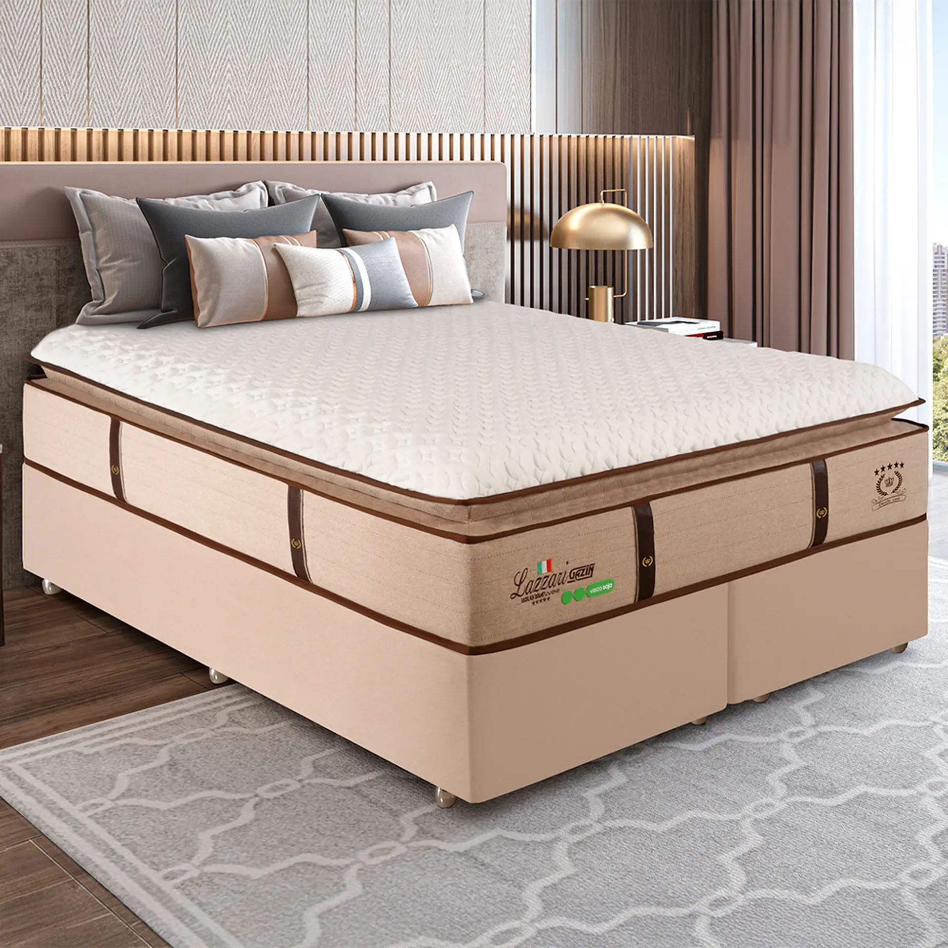 Colchão Cama Box Gazin Molas BlueWave Queen Size Lazzari 158x198