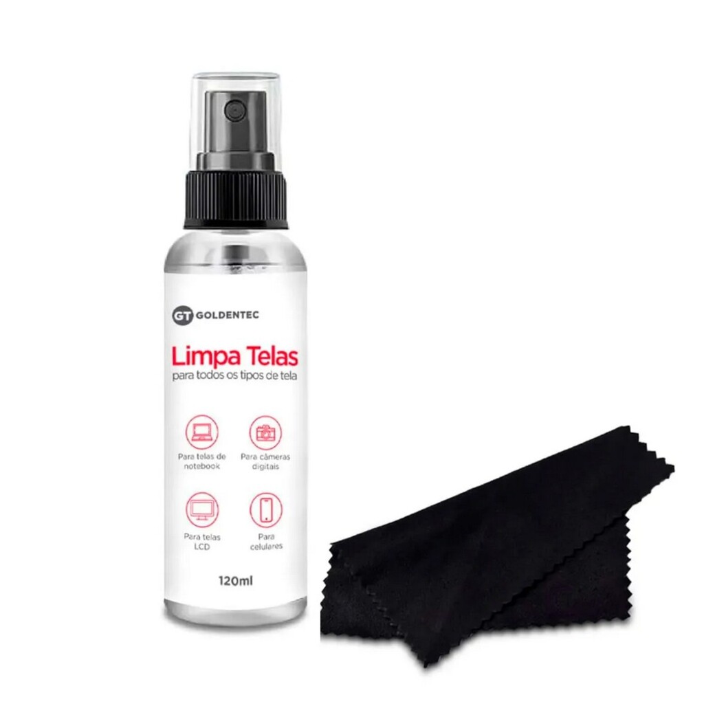 Limpa Tela Goldentec para Monitores, Notebook, LCD 120ml - 65242