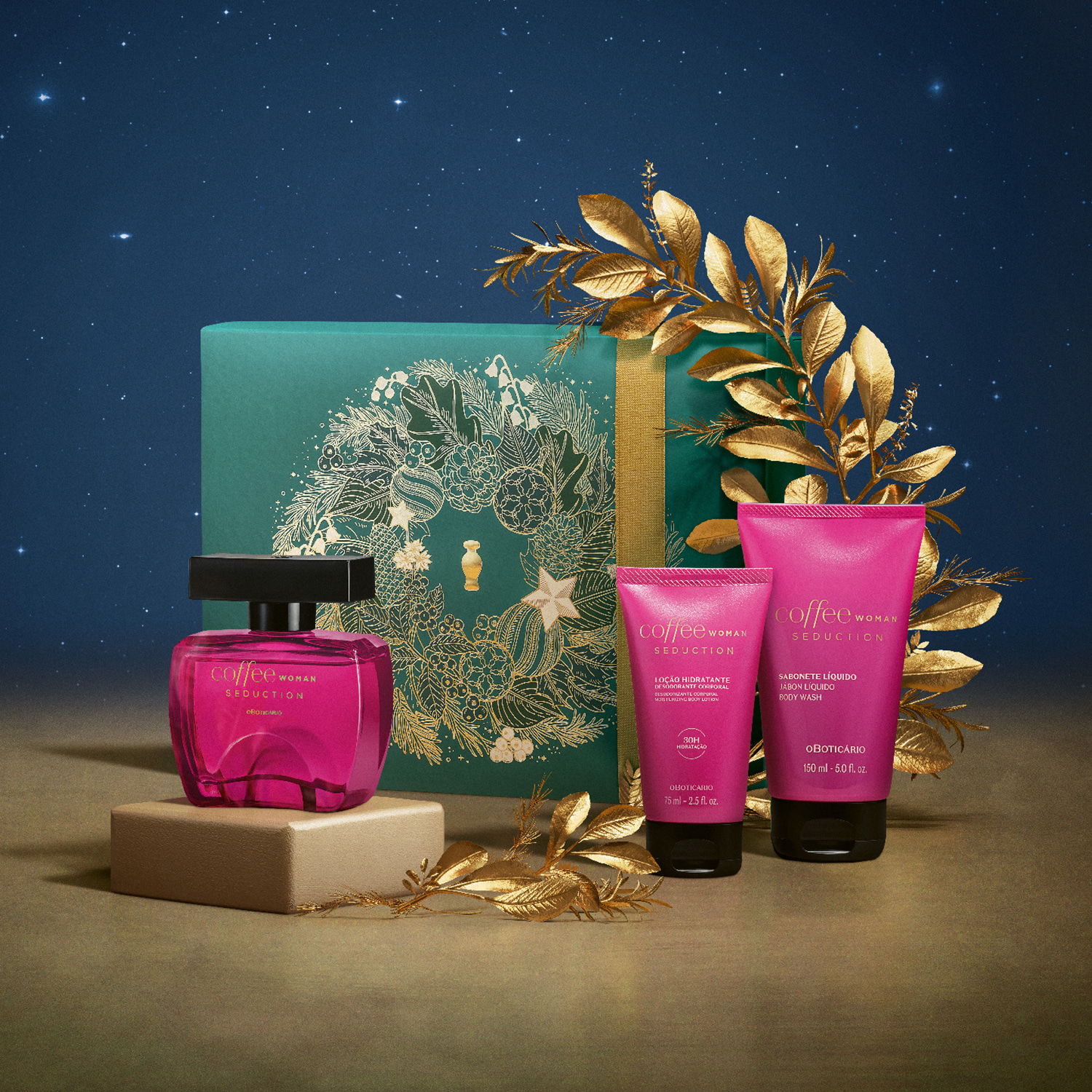 Kit Presente Natal Coffee Woman Seduction (3 itens)