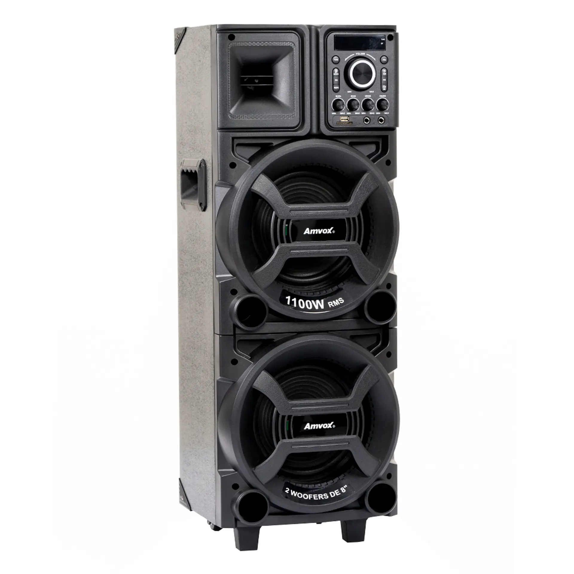 Caixa de Som Amplificada Amvox ACA 1101 Led 1100W Bluetooth