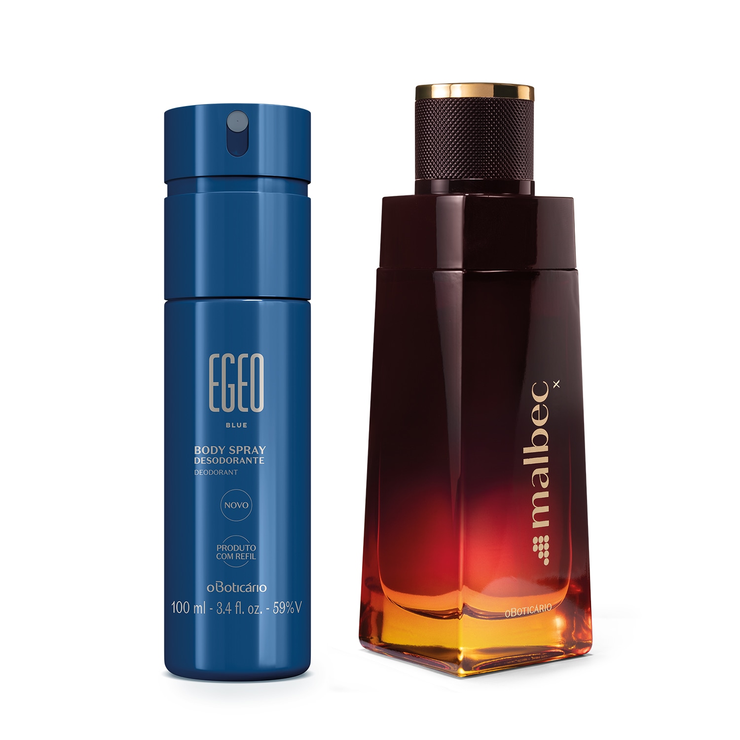 Combo Malbec Desodorante Colônia 100ml + Body Spray Egeo Blue 100ml