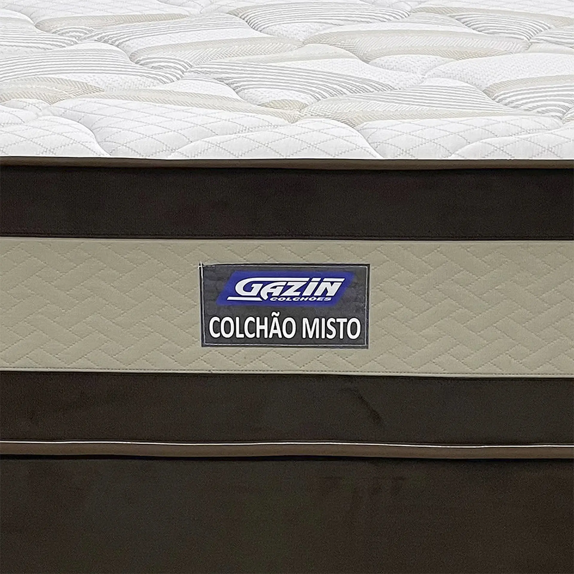 Colchão Queen Size Espuma D40 Gazin Misto Duo Extra 158x198 - Marrom
