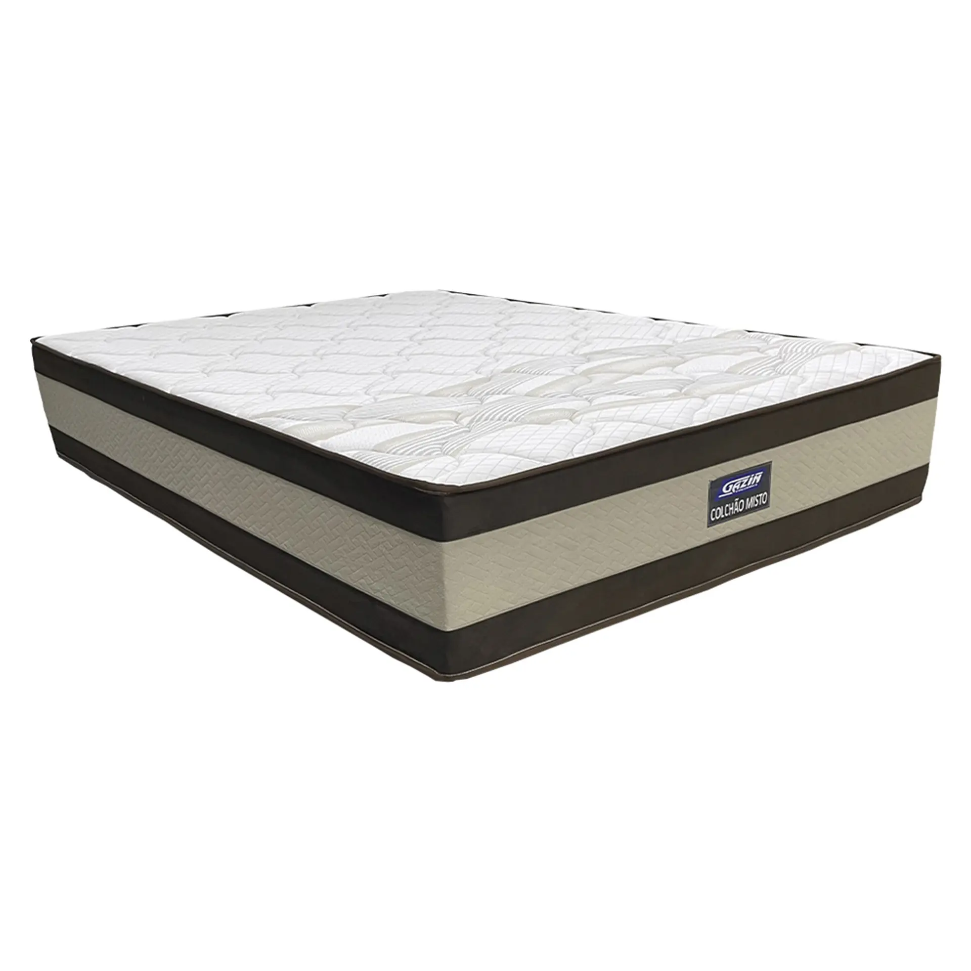 Colchão Queen Size Espuma D40 Gazin Misto Duo Extra 158x198 - Marrom