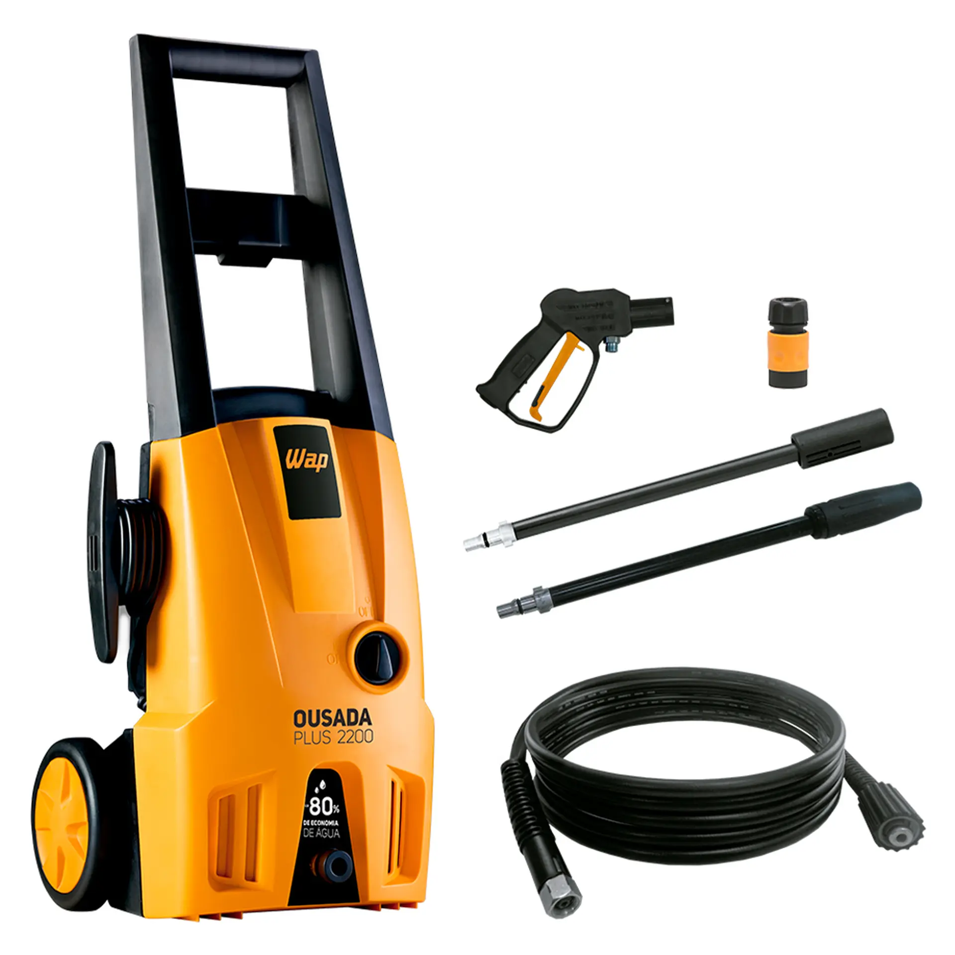 Lavadora Alta Pressão Wap Ousada Plus 2200 1750PSI Compacta 1500W - Laranja/Preto - 110 Volts