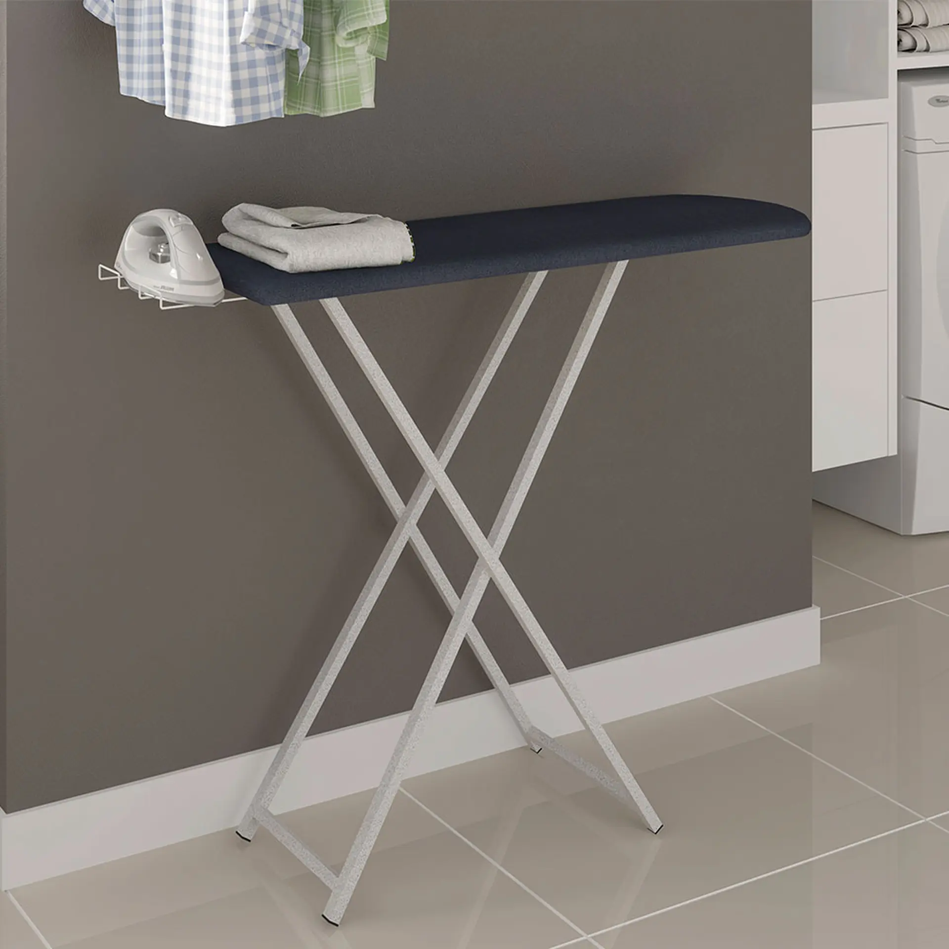 Tábua de Passar Roupa em Aço Tubular com Suporte Madri Fabone - Cores Diversas Tec 981246 (Ln3)
