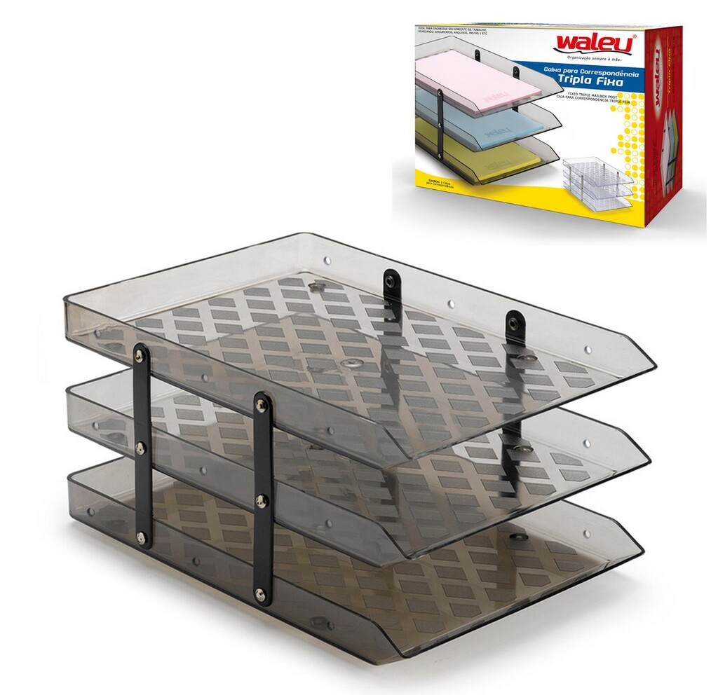 Caixa para Correspondência Tripla Fixa Fumê Maxcril - 10050016