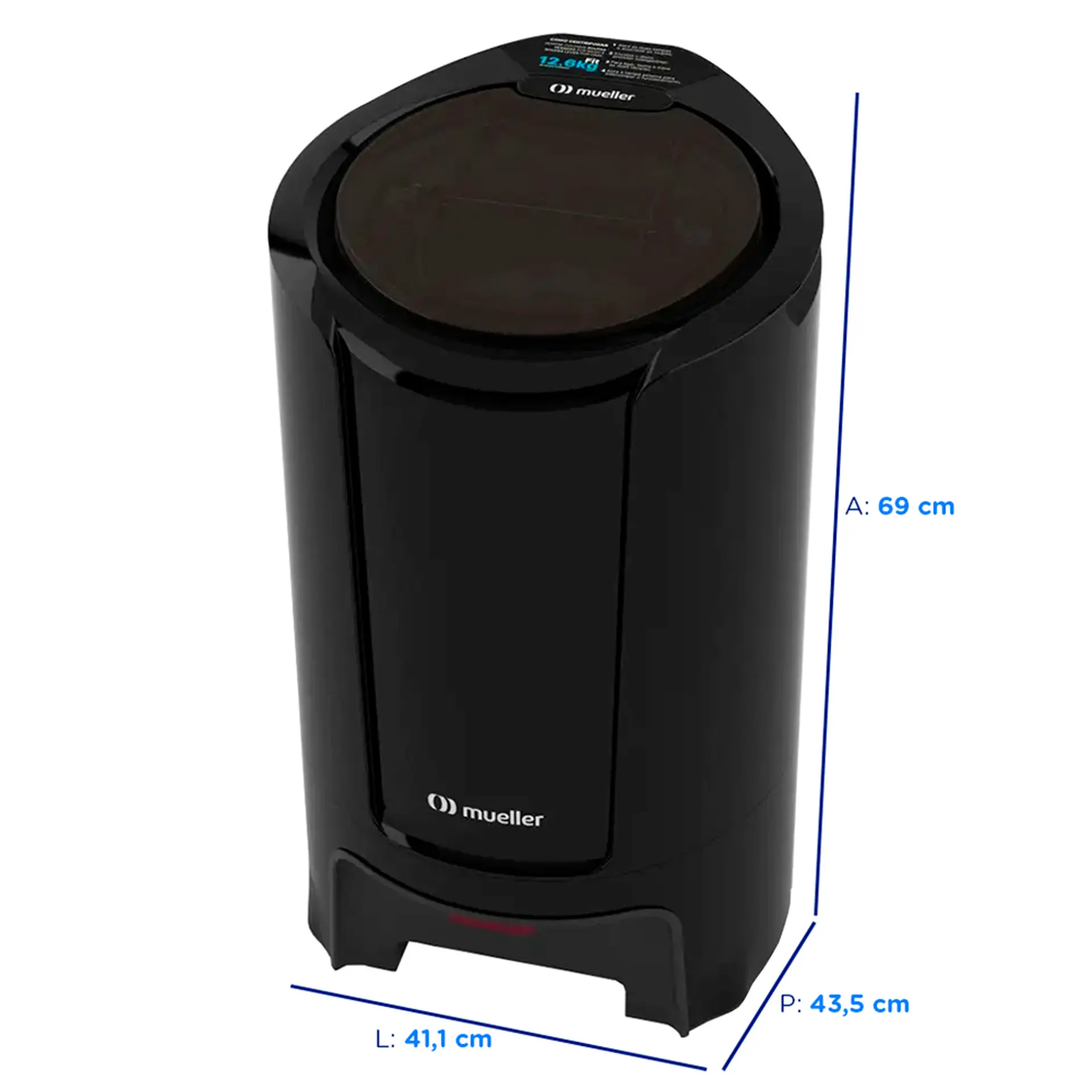 Centrífuga de Roupas Mueller Fit 12,6kg de Roupa Molhada Tampa Dupla 600057 - Preto - 110 Volts