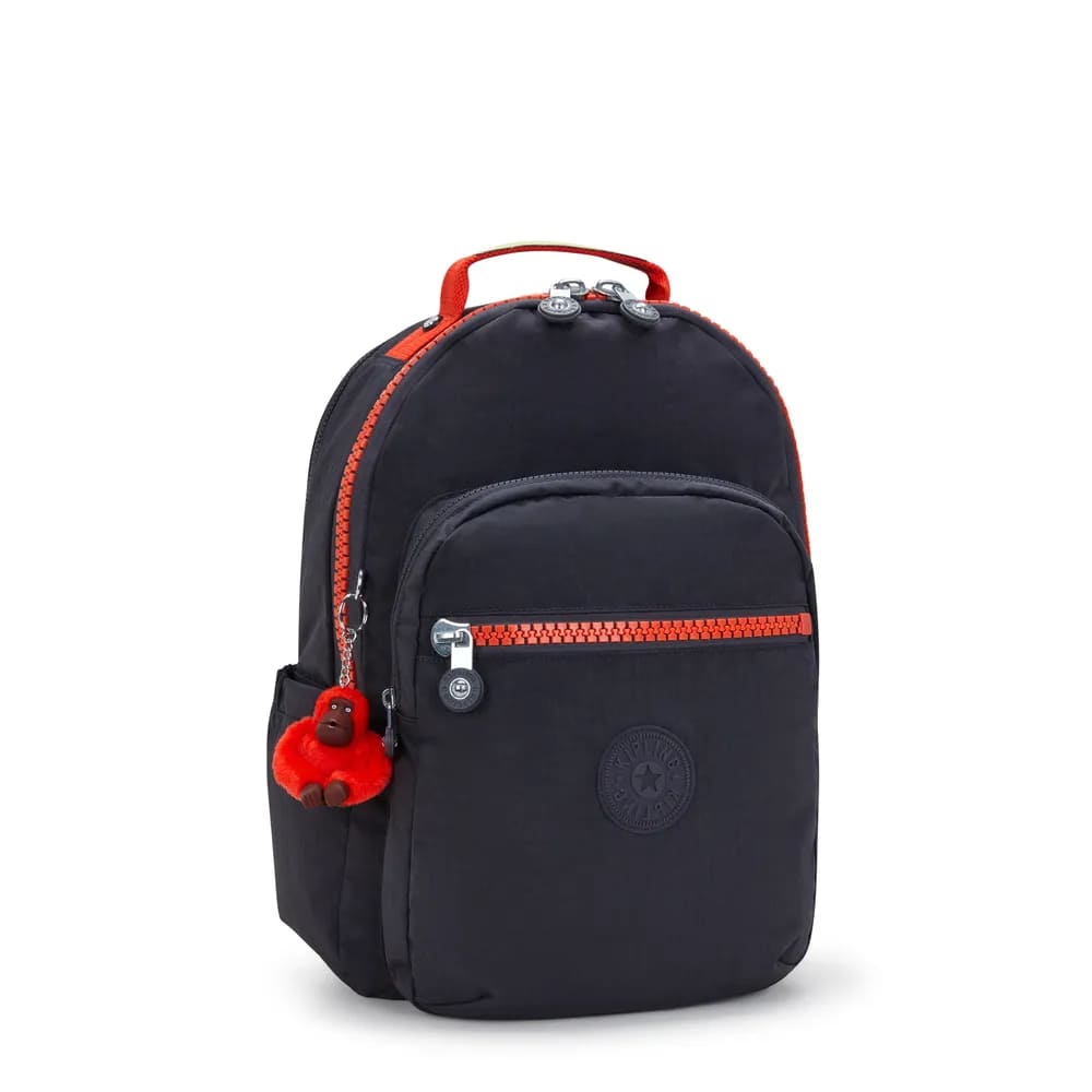 Mochila Kipling Seoul Iron Bold Zip Grande Azul