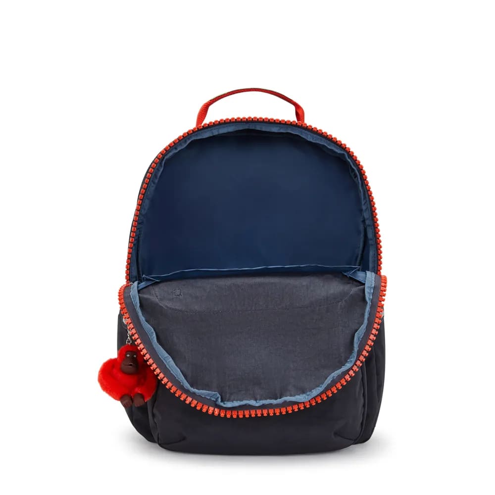 Mochila Kipling Seoul Iron Bold Zip Grande Azul