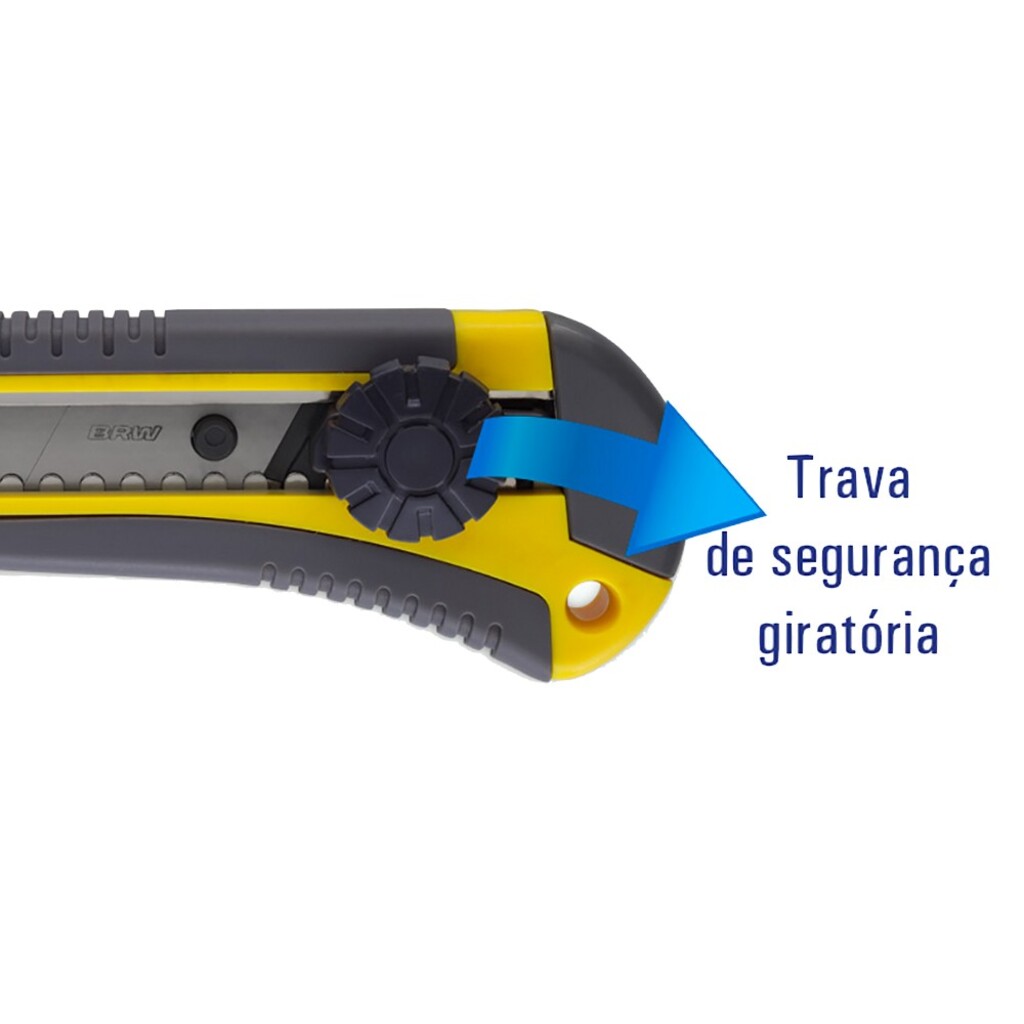 Estilete Largo 18mm Profissional Grip Emborrachado BRW - Unitário - ES1804