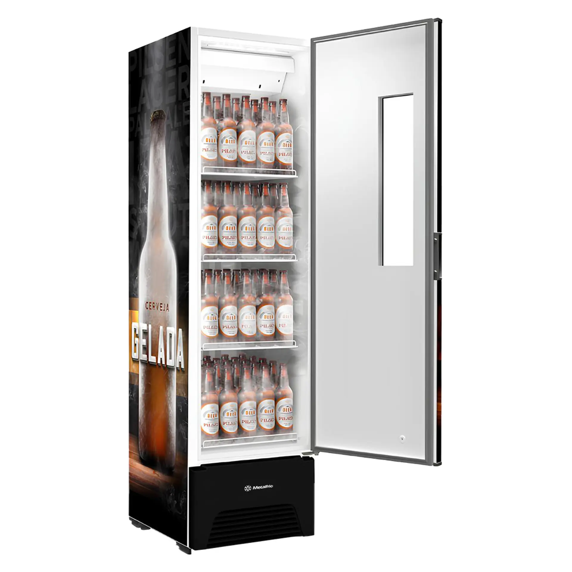 Cervejeira Metalfrio 324L Frost Free com Visor Slim Optima VN28F - Preto - 110 Volts