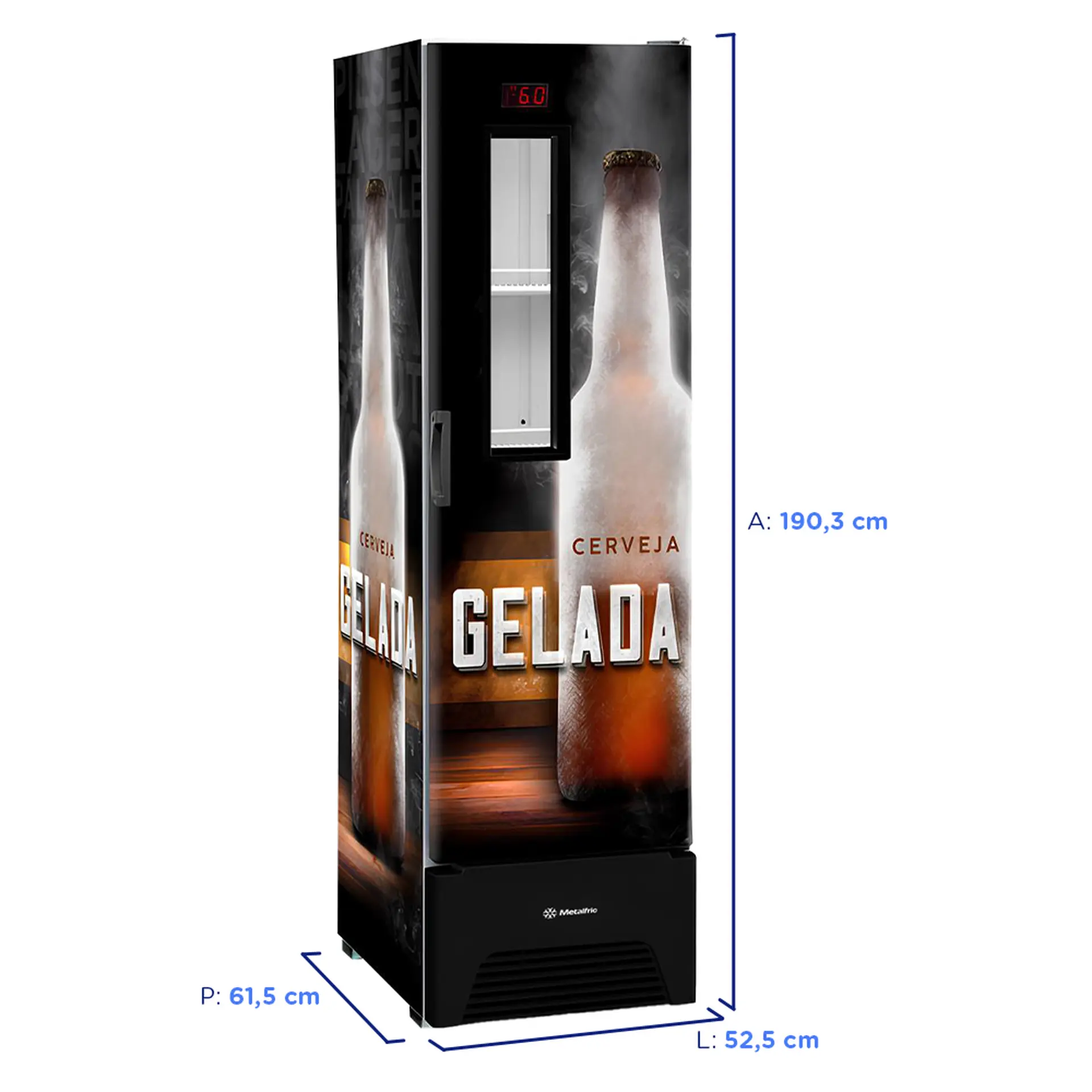 Cervejeira Metalfrio 324L Frost Free com Visor Slim Optima VN28F - Preto - 110 Volts