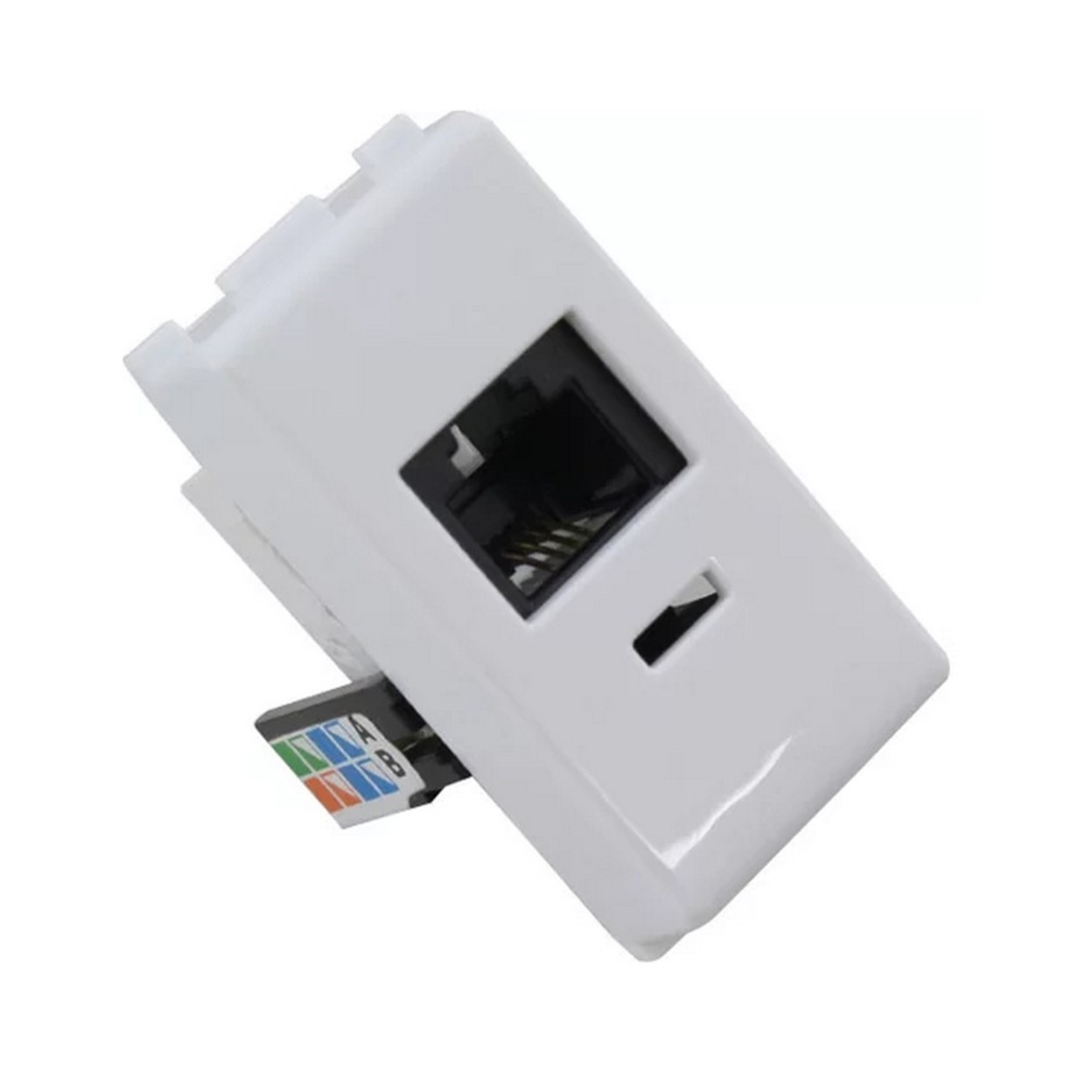 Tomada para RJ11 Módulo Tramontina Liz, Lux², Giz, Tablet, Lizflex, Plastibox e Conduletes Branco - 57115/051