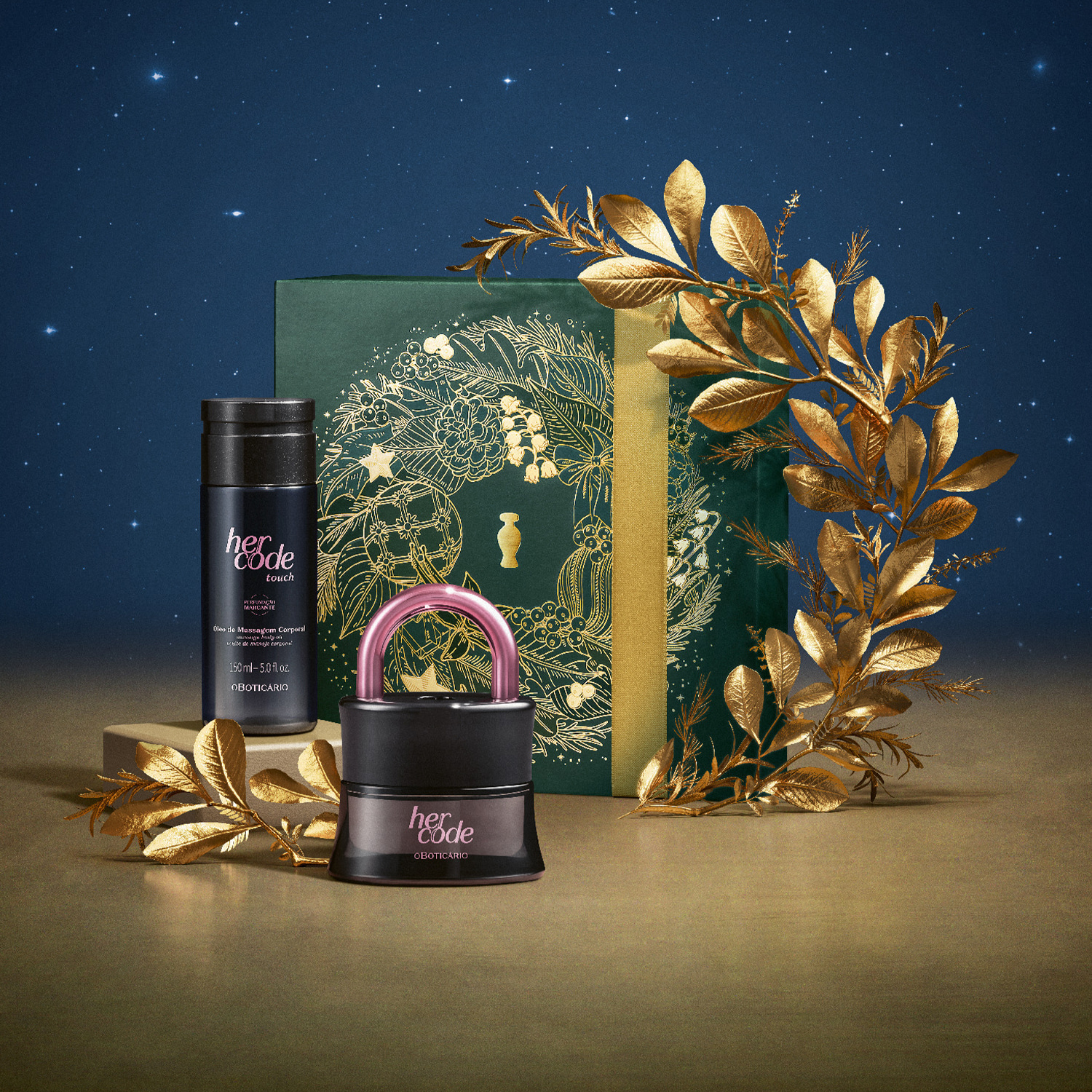 Kit Presente Natal Her Code Touch (2 itens)