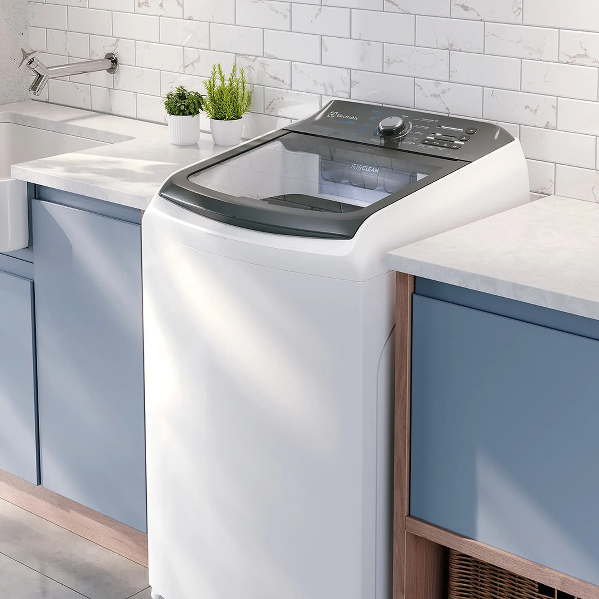 Máquina de Lavar Electrolux 14,5kg Efficient Jet&Clean LEE15 - Branco - 110 Volts