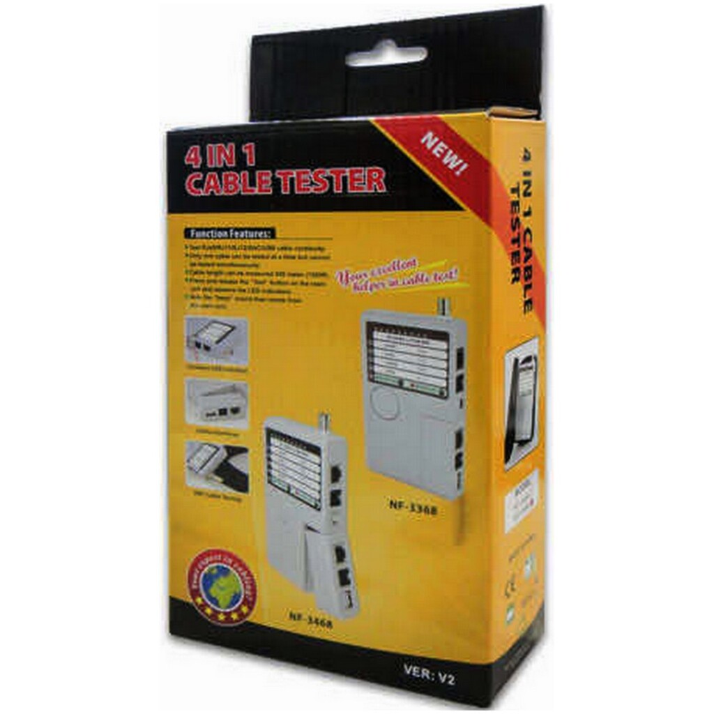 Testador para Cabo de Rede RJ11/RJ45/USB/COAX Seccon SecTool - APTC-NF3468