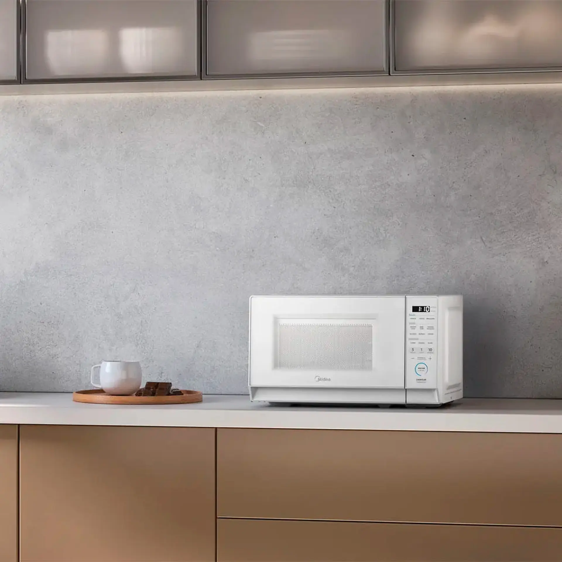 Micro-ondas de Bancada Midea 20L 1050W MasterCook MHP20B - Branco - 110 Volts